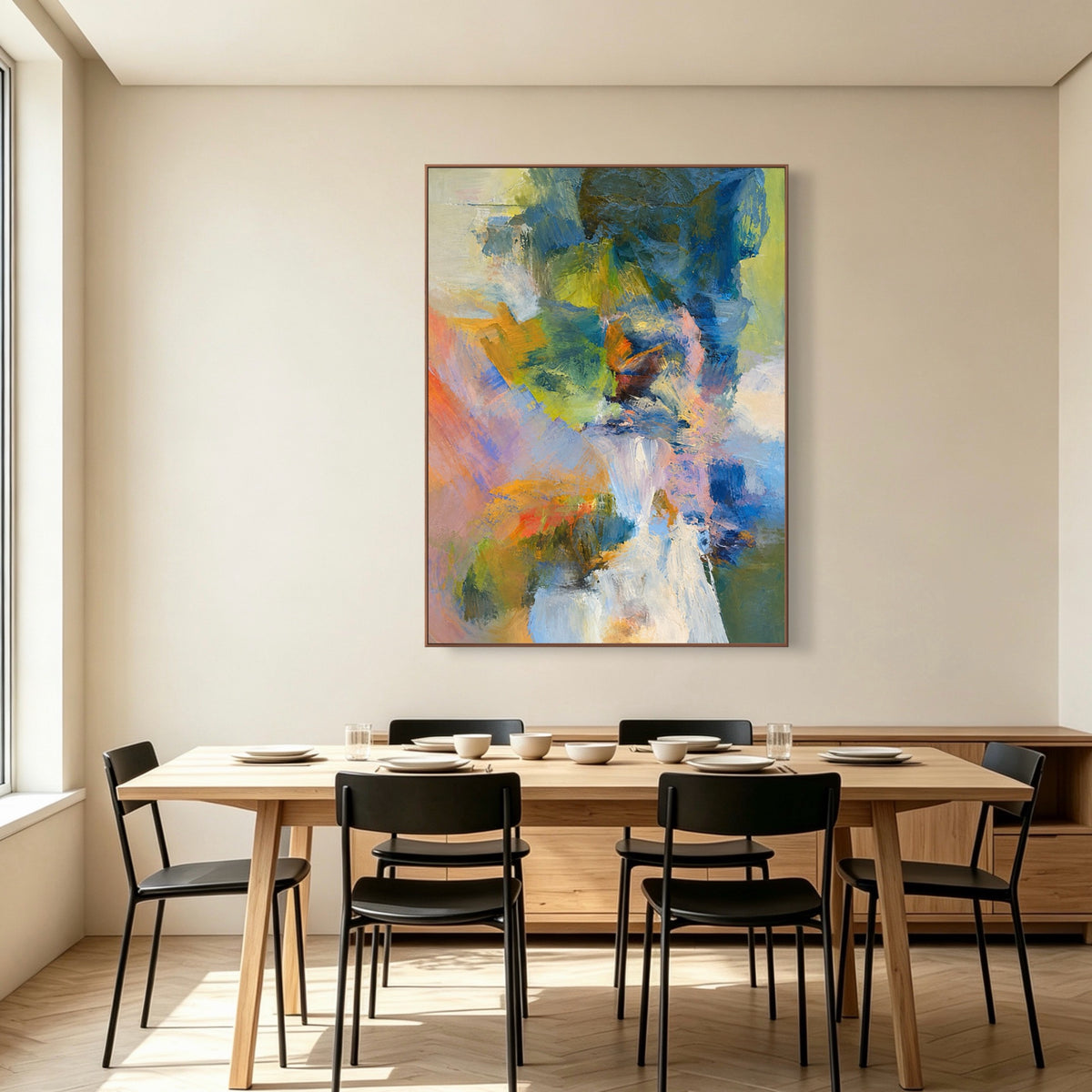 Sudden Spring Movement — vertical textured & impasto art, view 3