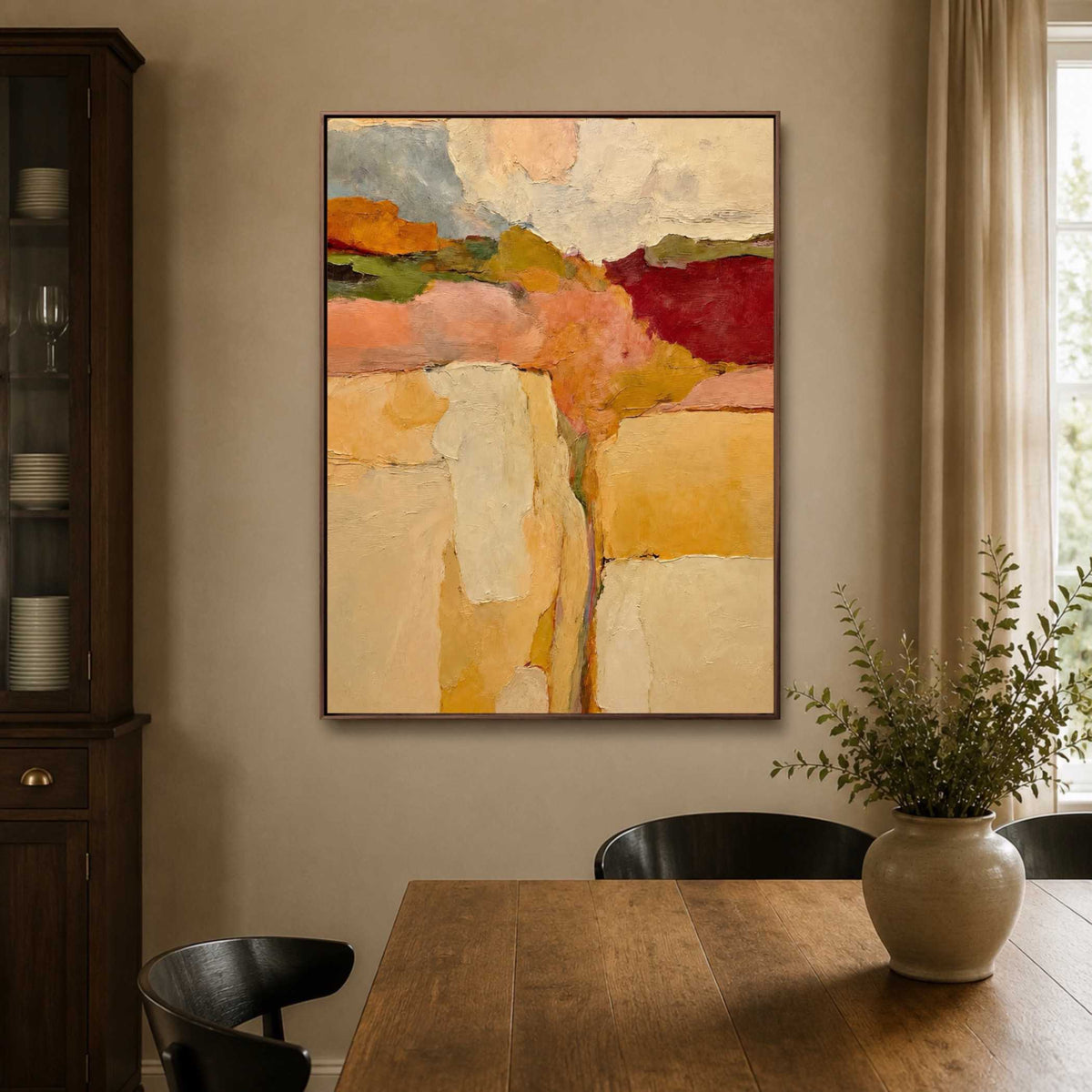 Sunlit Fields Divide oil painting view 1