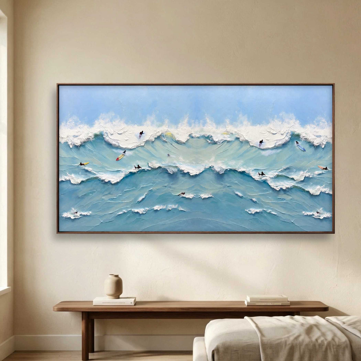 Surfers Between Swells oil painting view 4