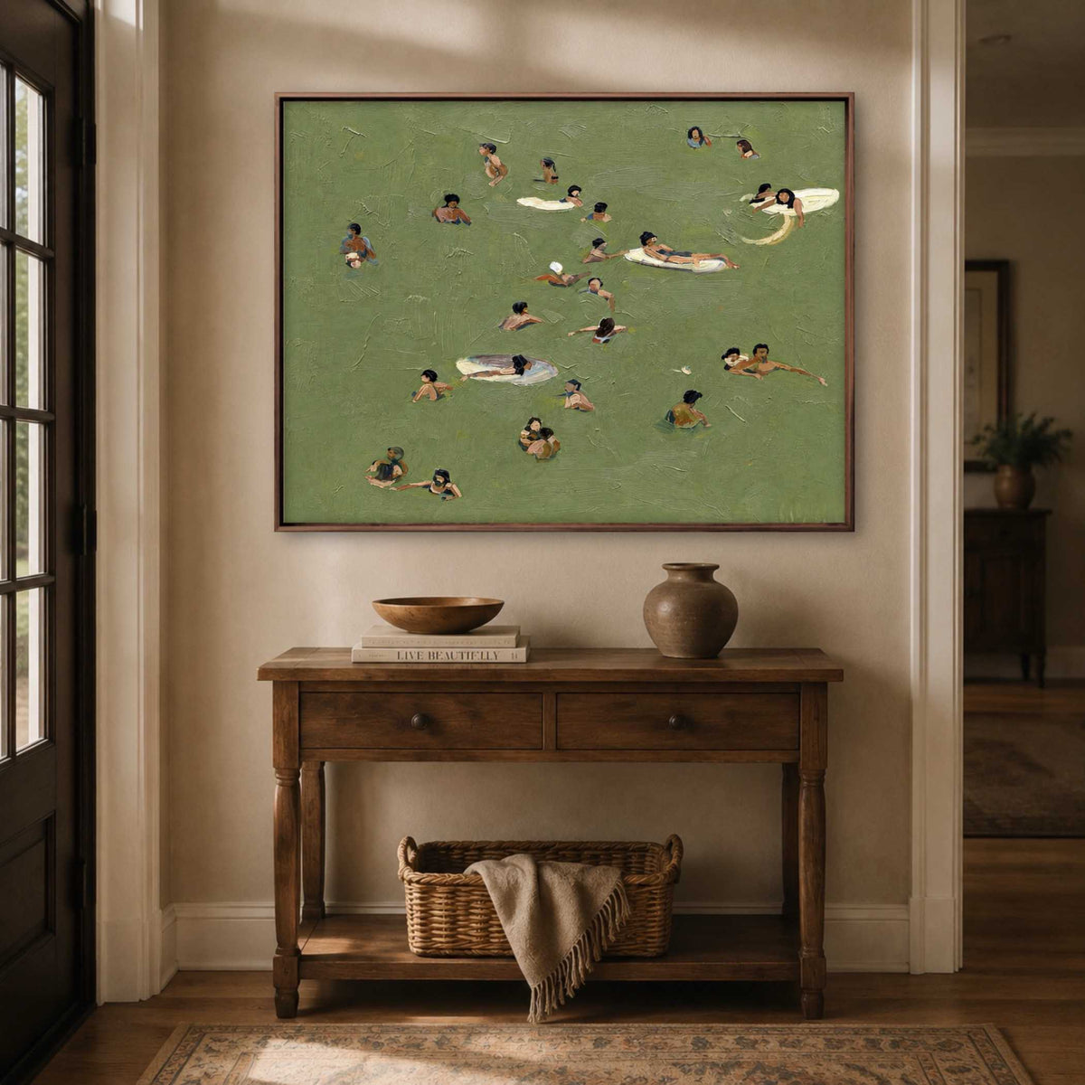 Swimmers Drift Together oil painting view 3
