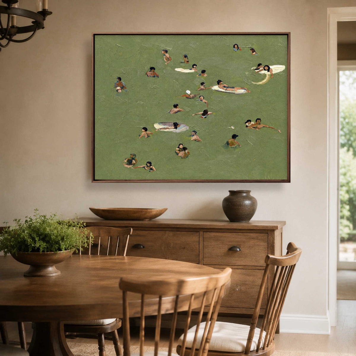 Swimmers Drift Together oil painting view 4