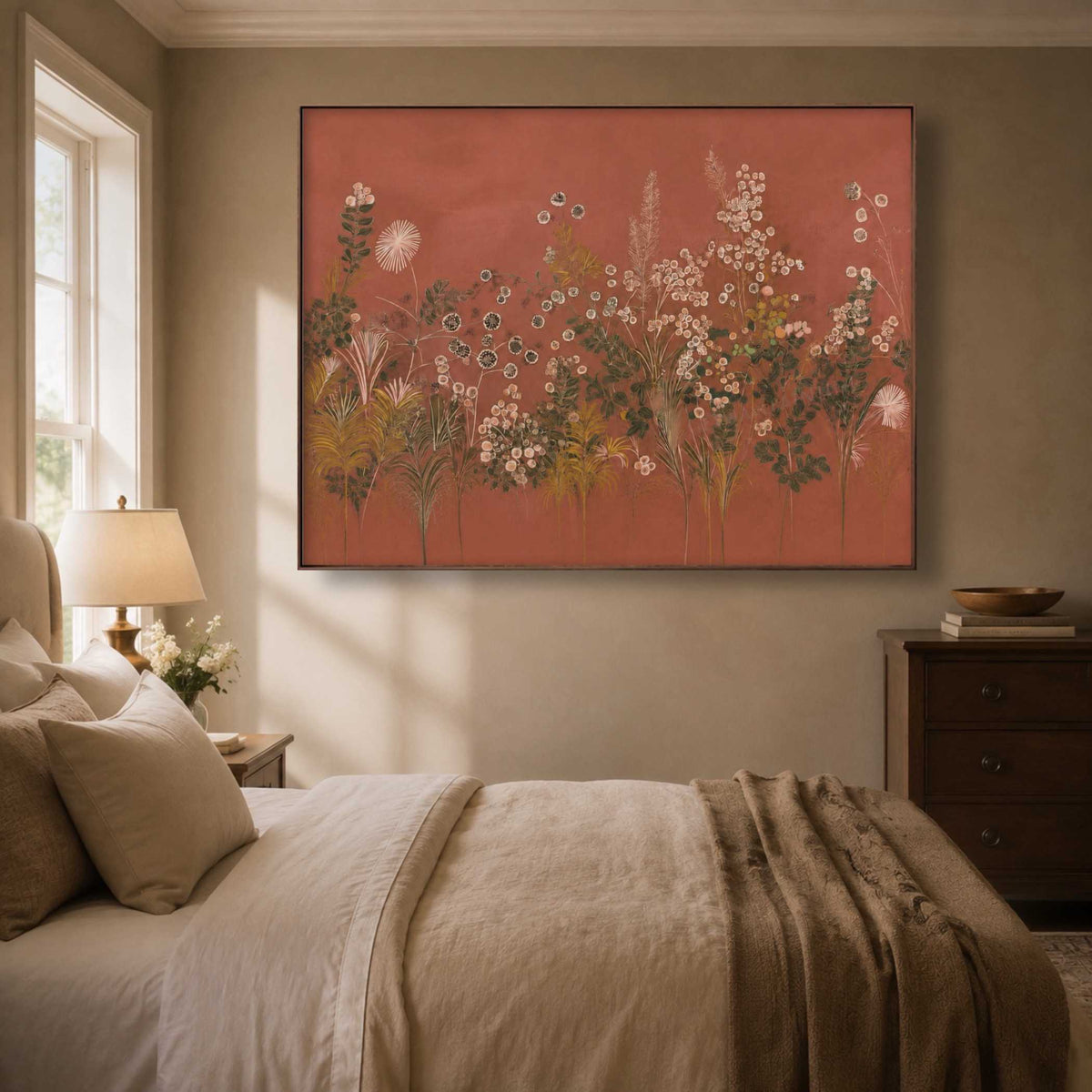 Terracotta Meadow Bloom oil painting view 2