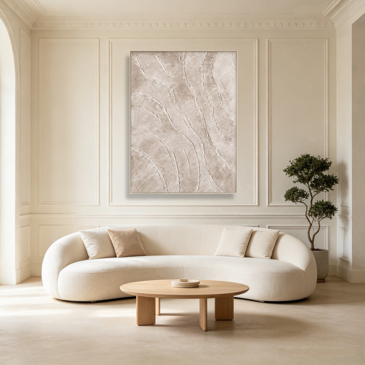 Traces Through Stone — vertical textured & impasto art, view 1