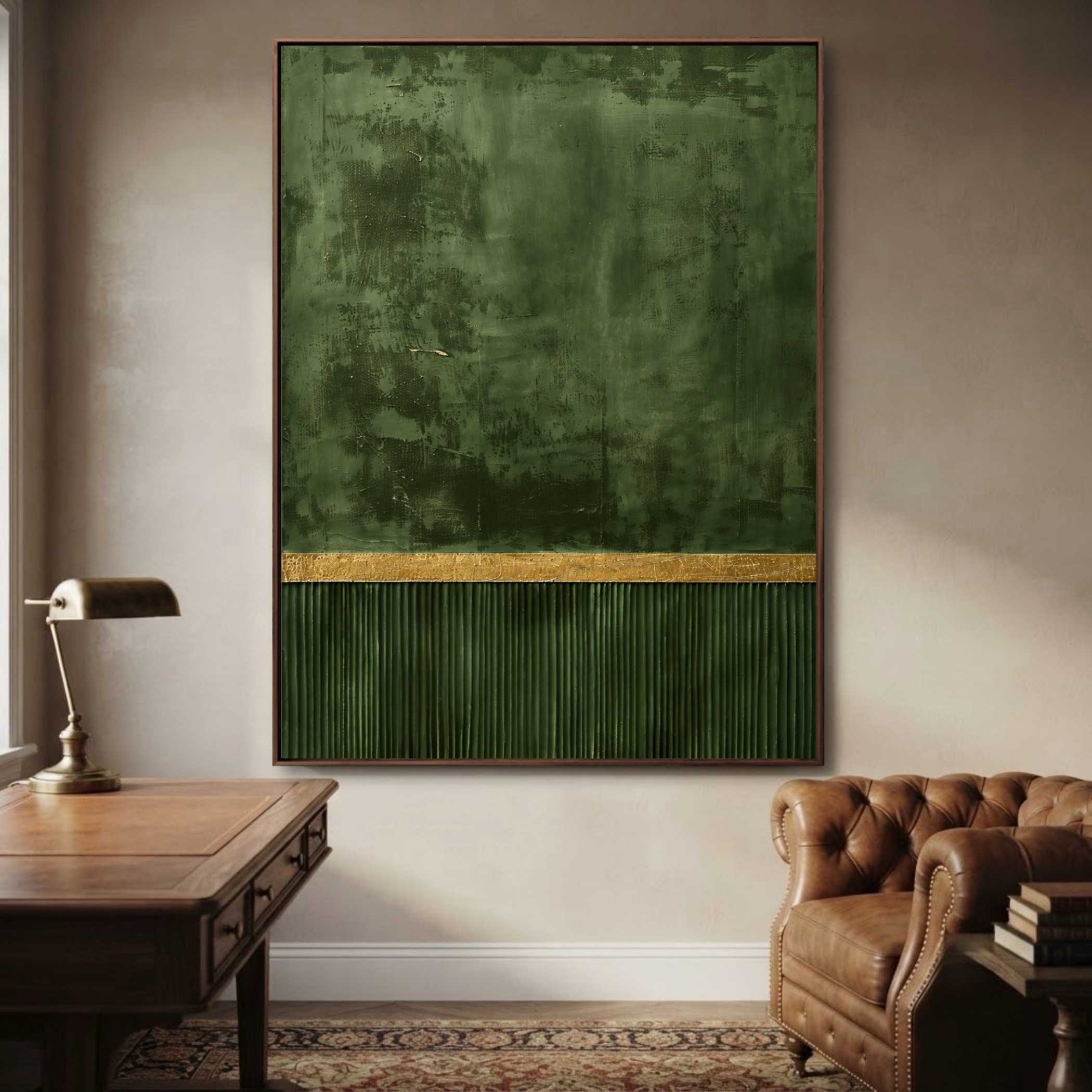 Geometric & Linear Art | Verdant Divided Field - View 3