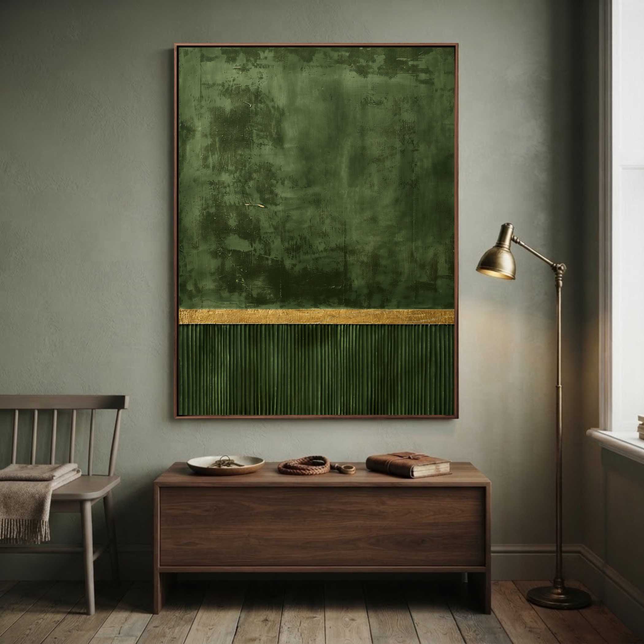Geometric & Linear Art | Verdant Divided Field - View 6