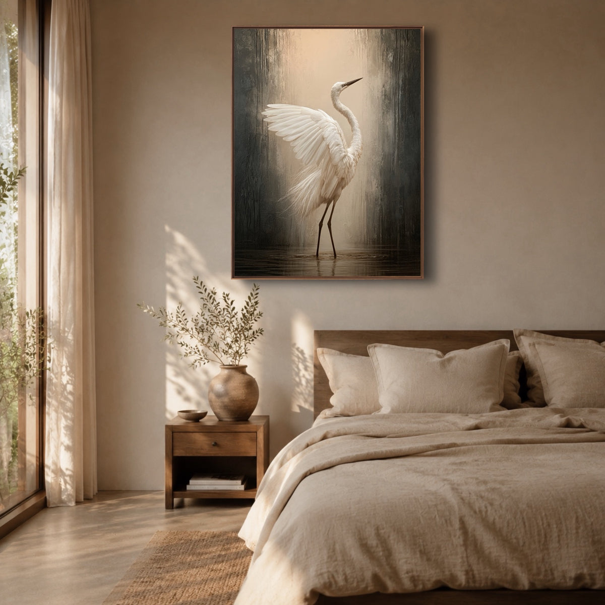 White Heron Pause — artwork view 5