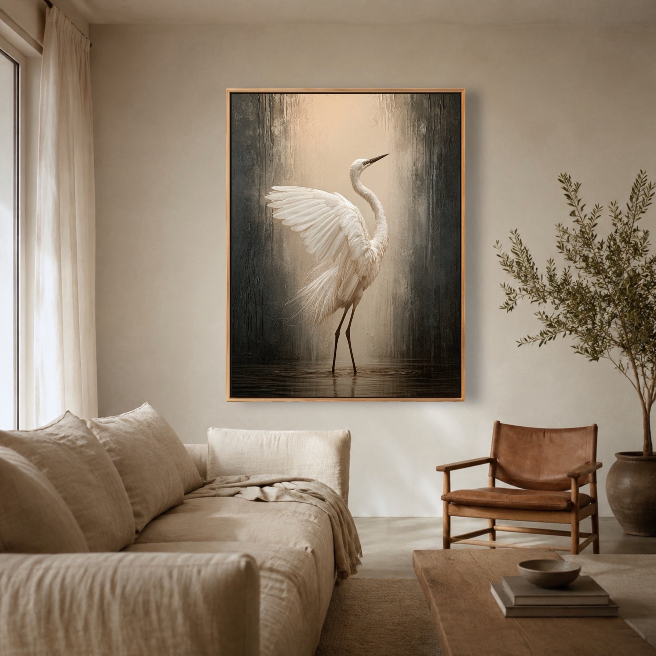 White Heron Pause — artwork view 7