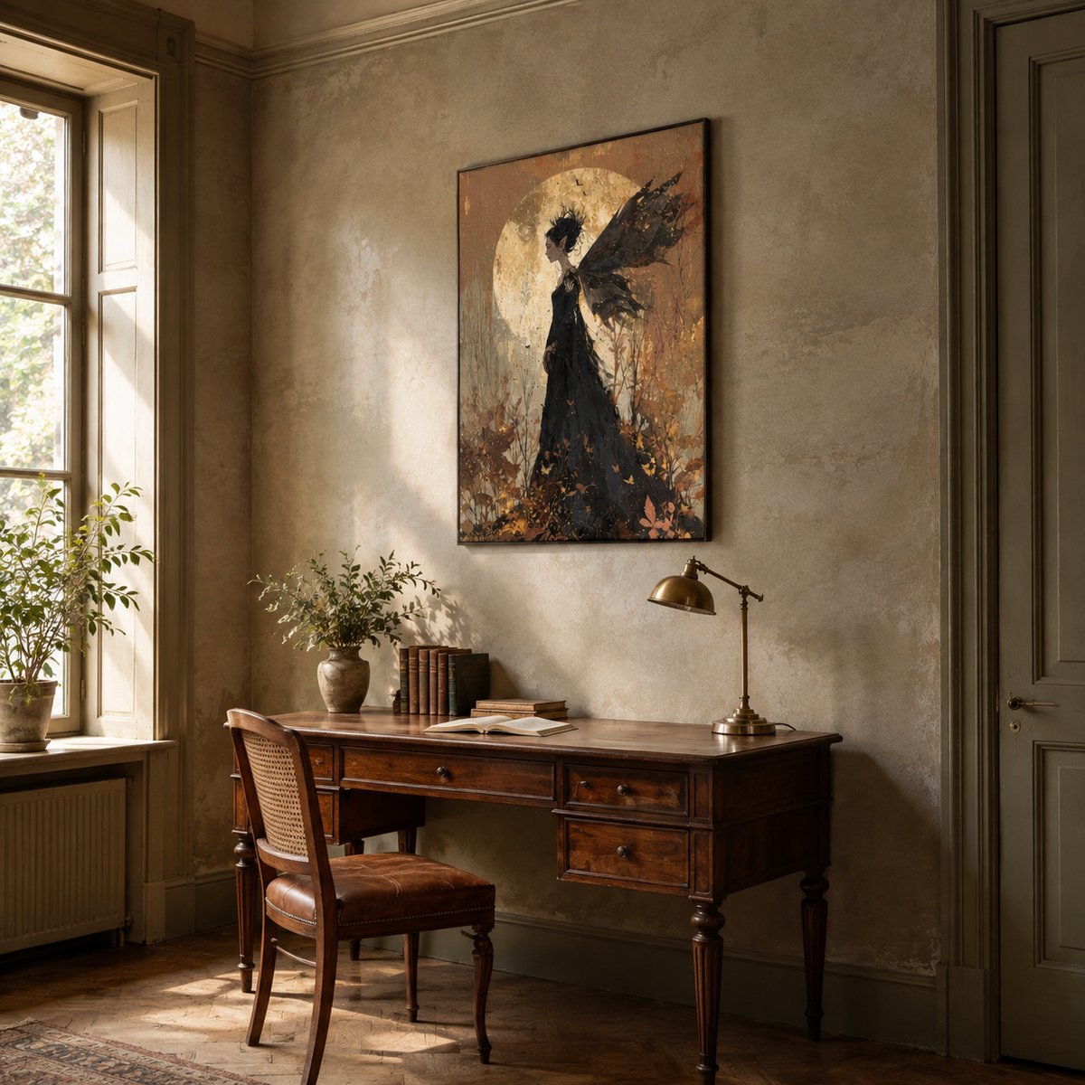 Wings At Moonrise — vertical female figure art, view 7