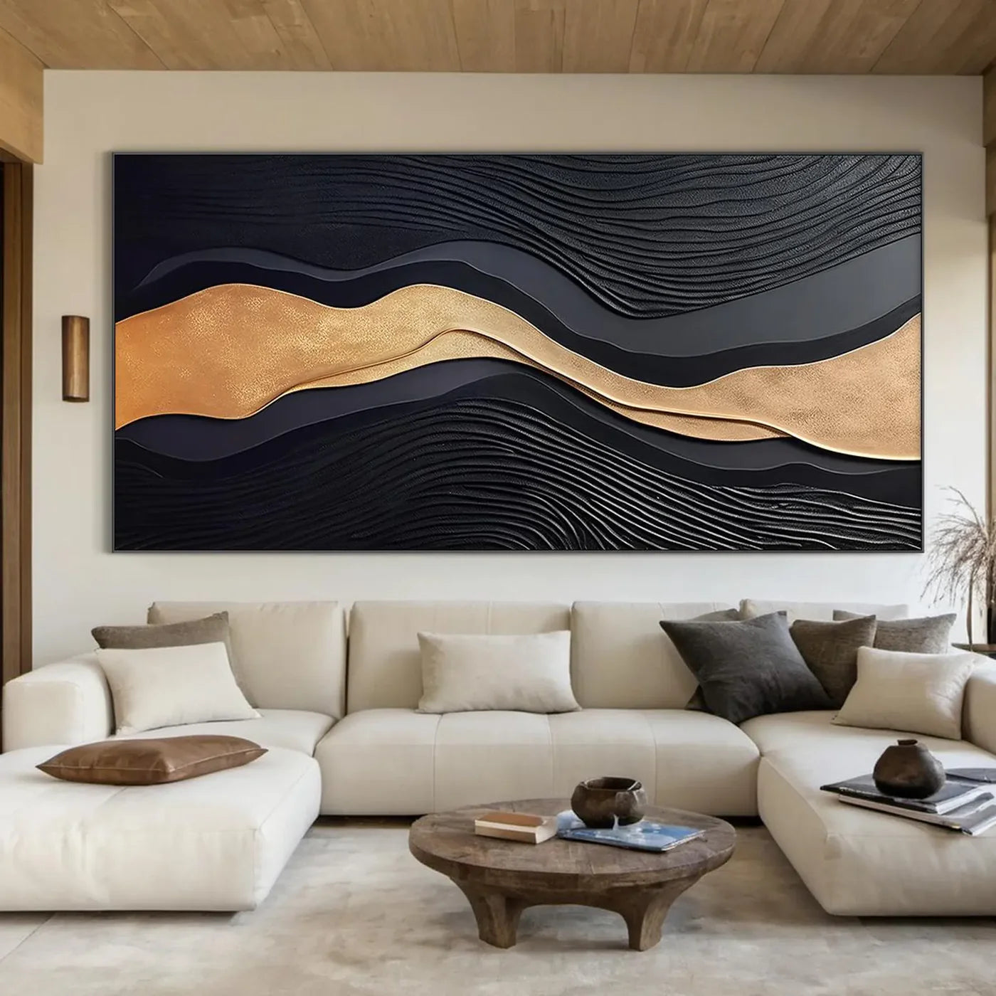 Strukturierte Wellen Fluid Art | Opulente Anmut