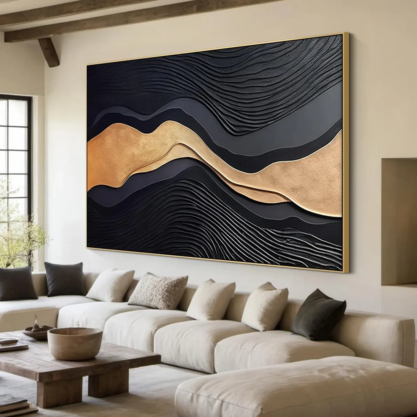 Strukturierte Wellen Fluid Art | Opulente Anmut