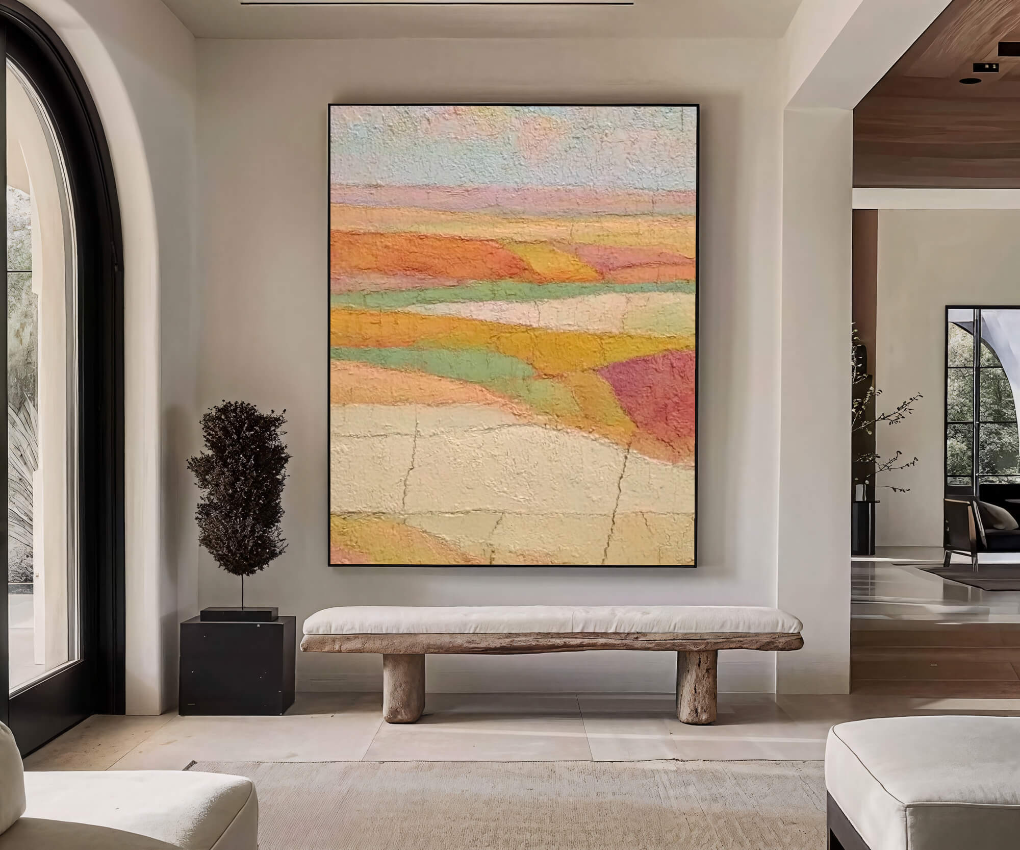 Textured Pastoral Vista | Warm Hues