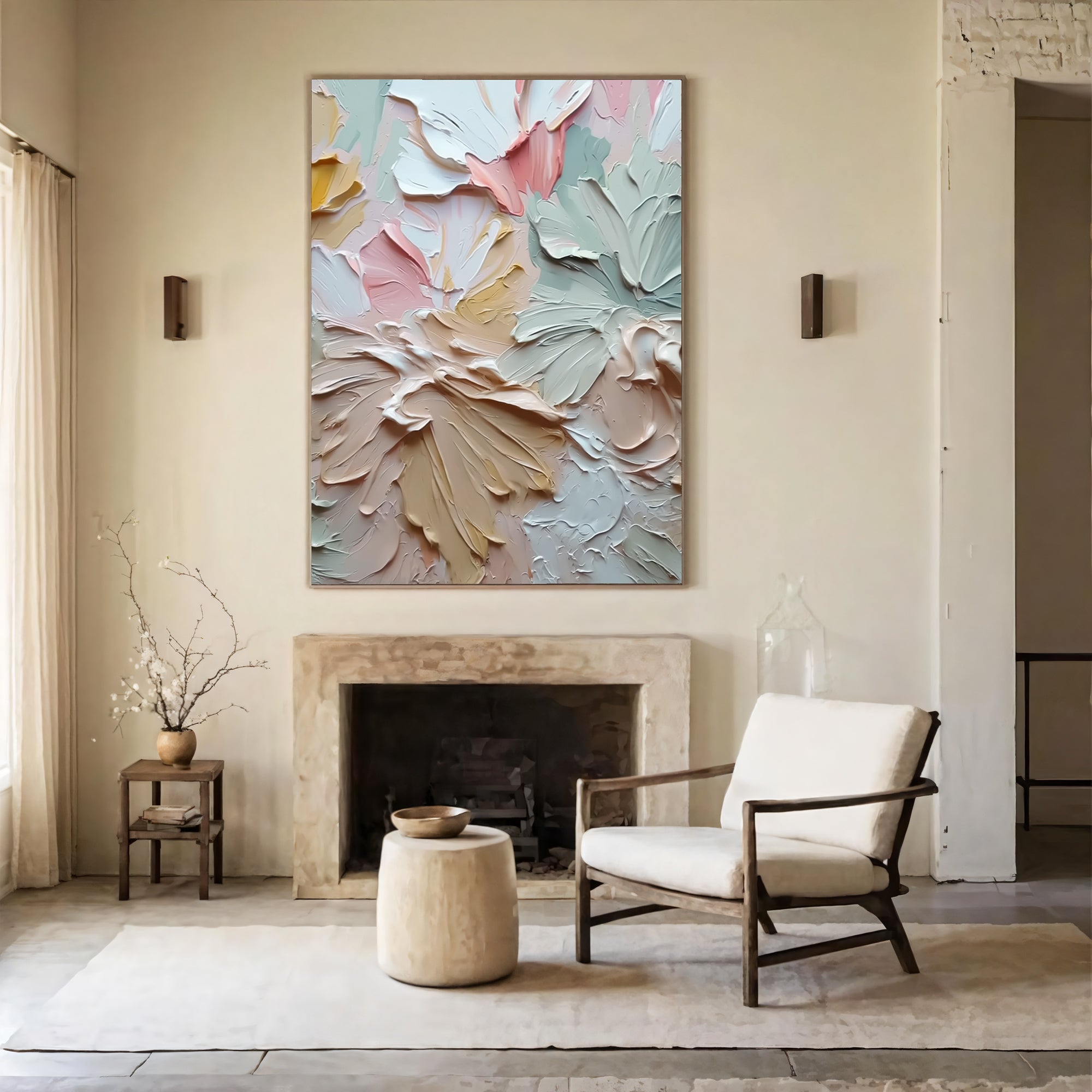 Textured Floral Pastels | Blush Mint