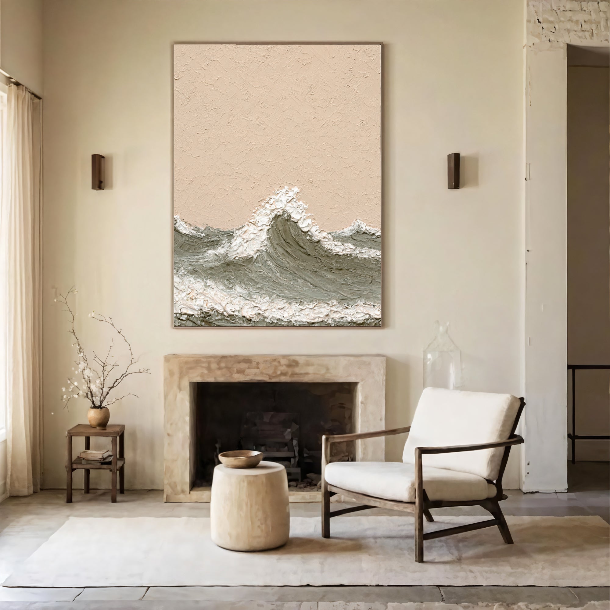 Textured Beige Swells | Ocean Crests