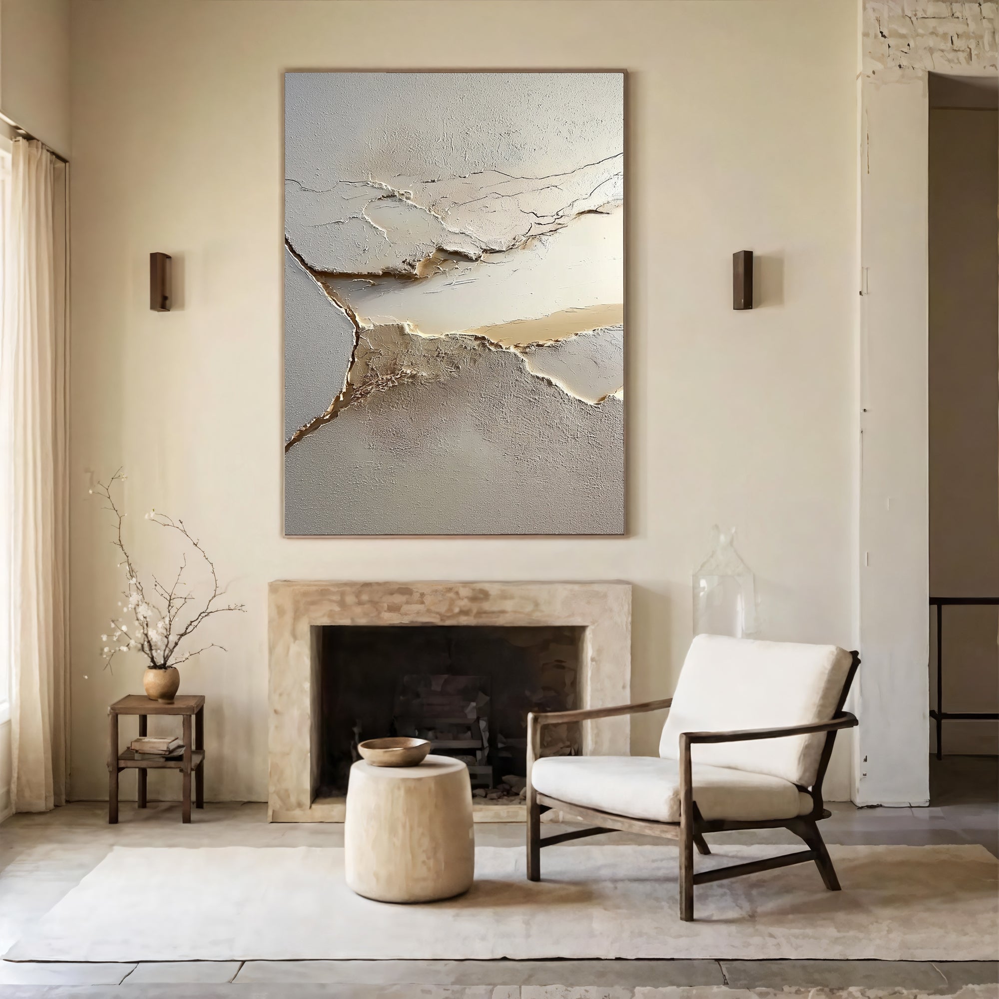 Textured Cracked Layers | Gray Gold