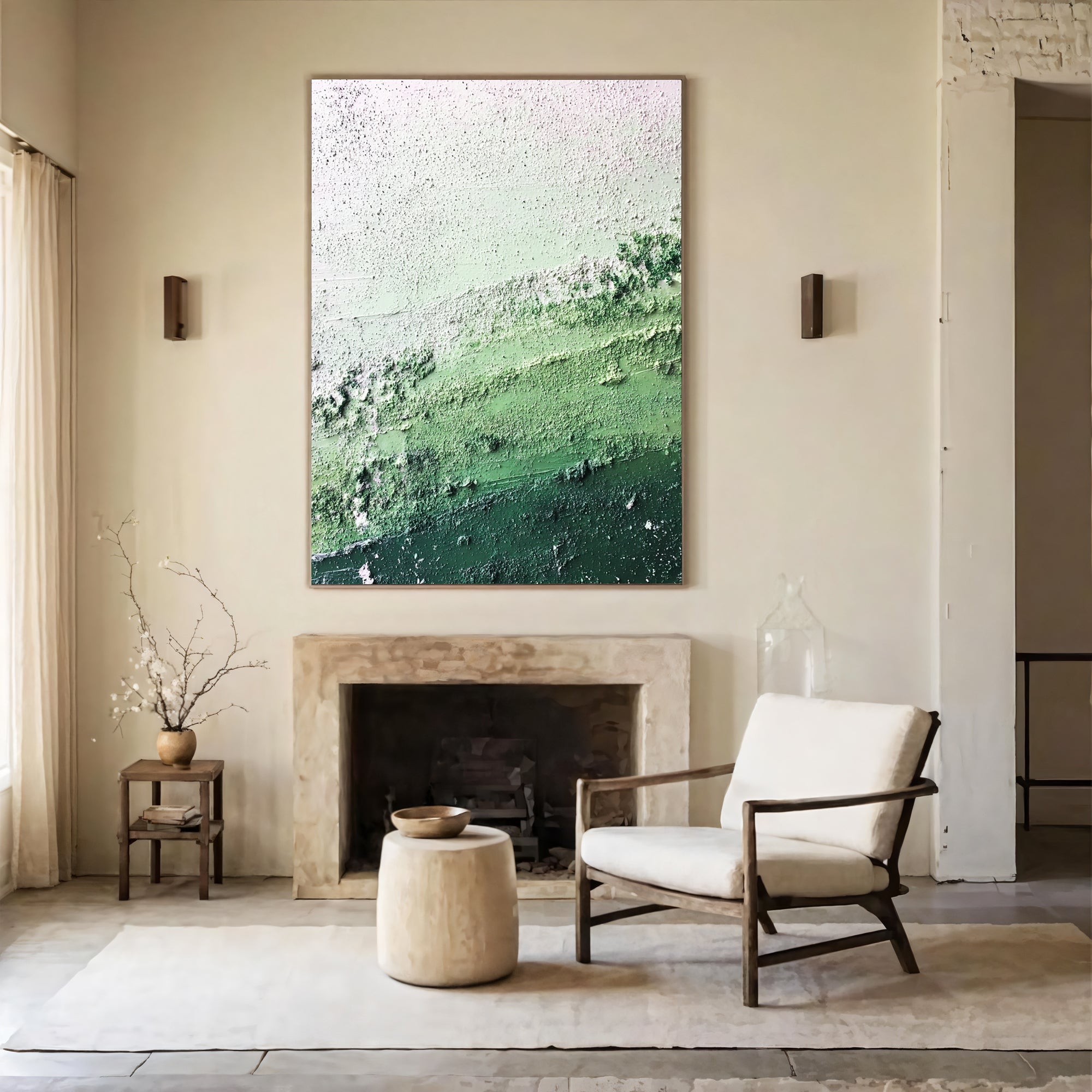 Textured Verdant Layers | Pale Hues