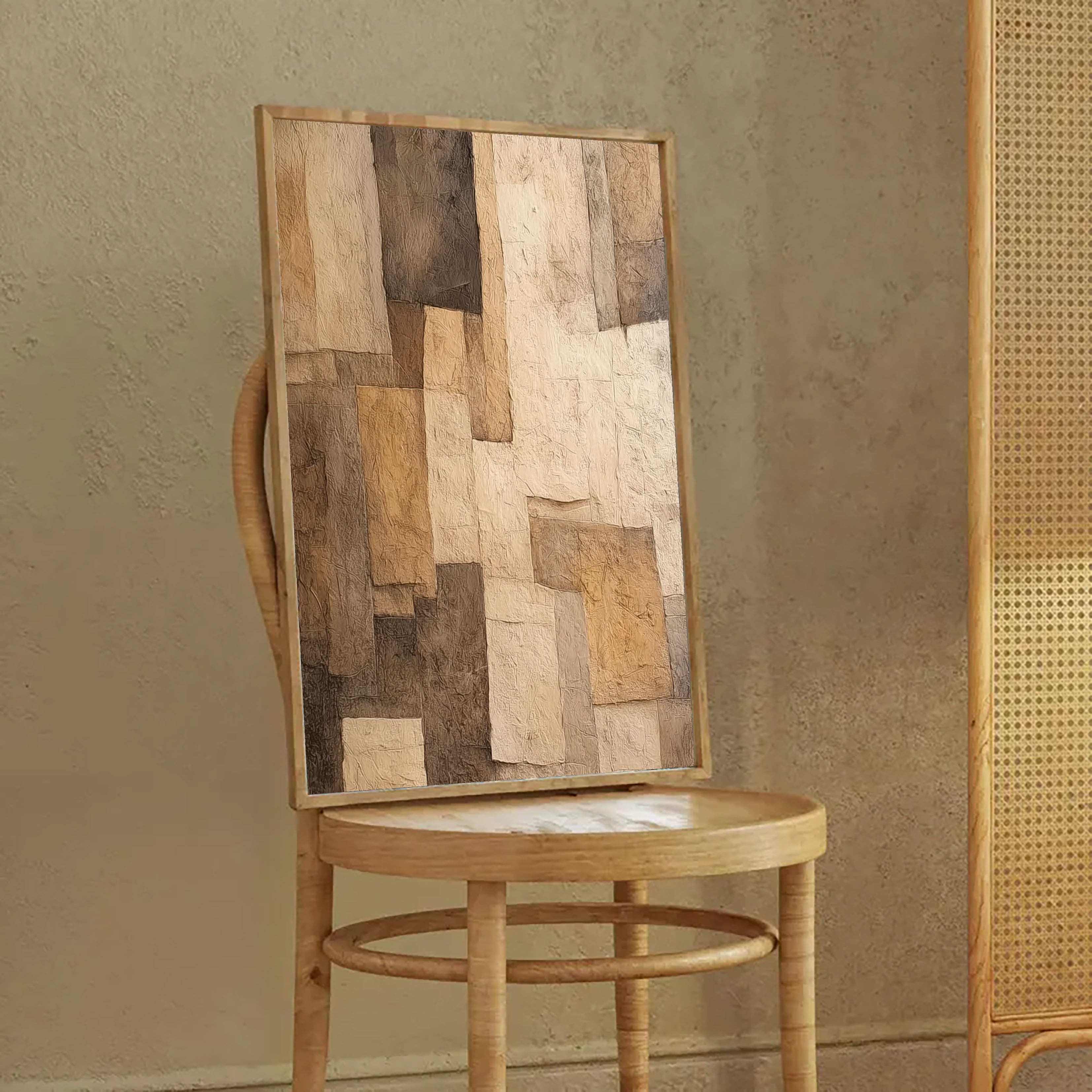 Textured Geometric Collage | Earth Tones