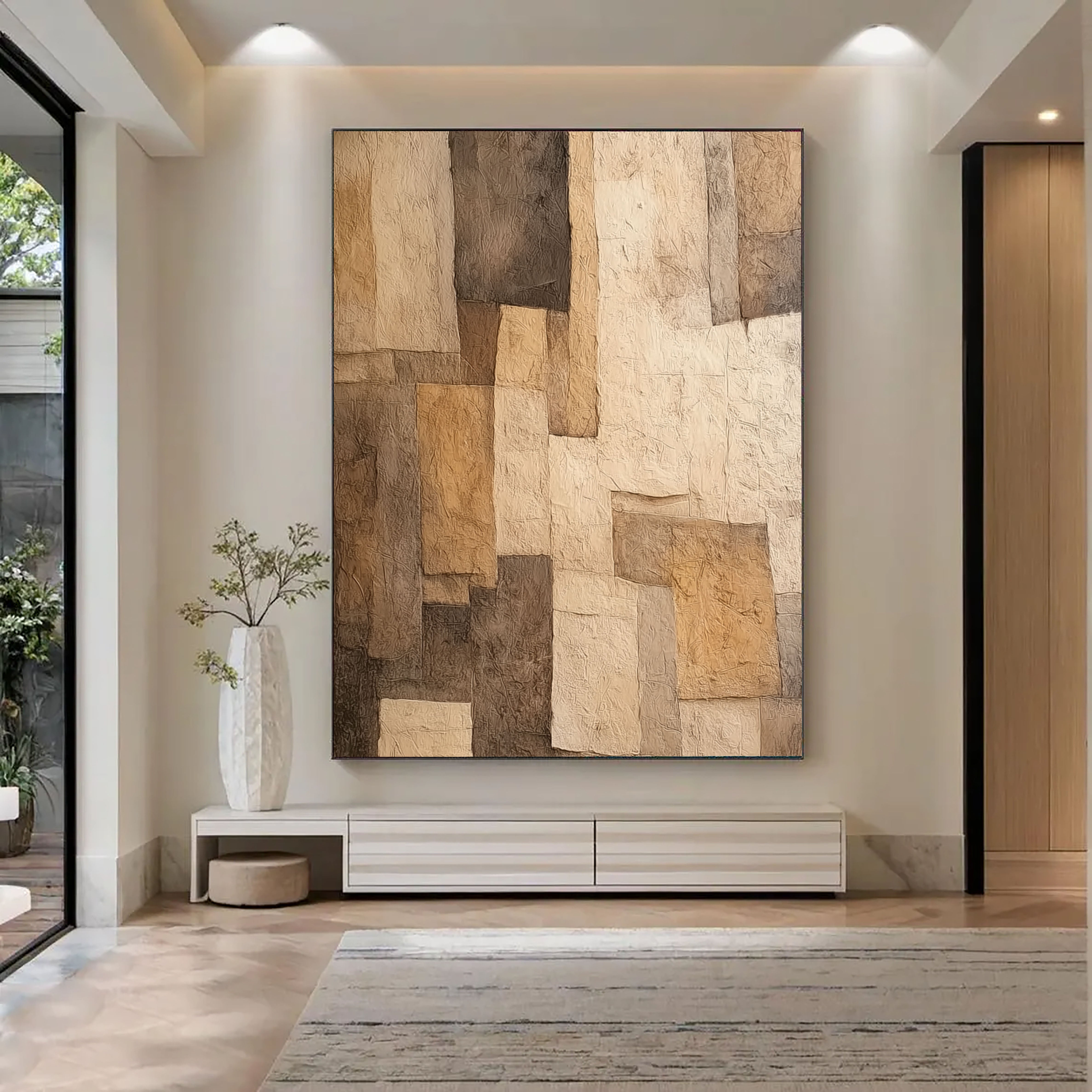 Textured Geometric Collage | Earth Tones