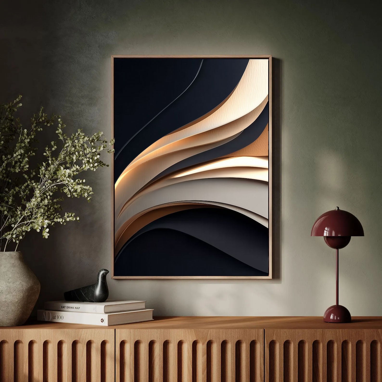 Textured Wave Motion | Gold Black