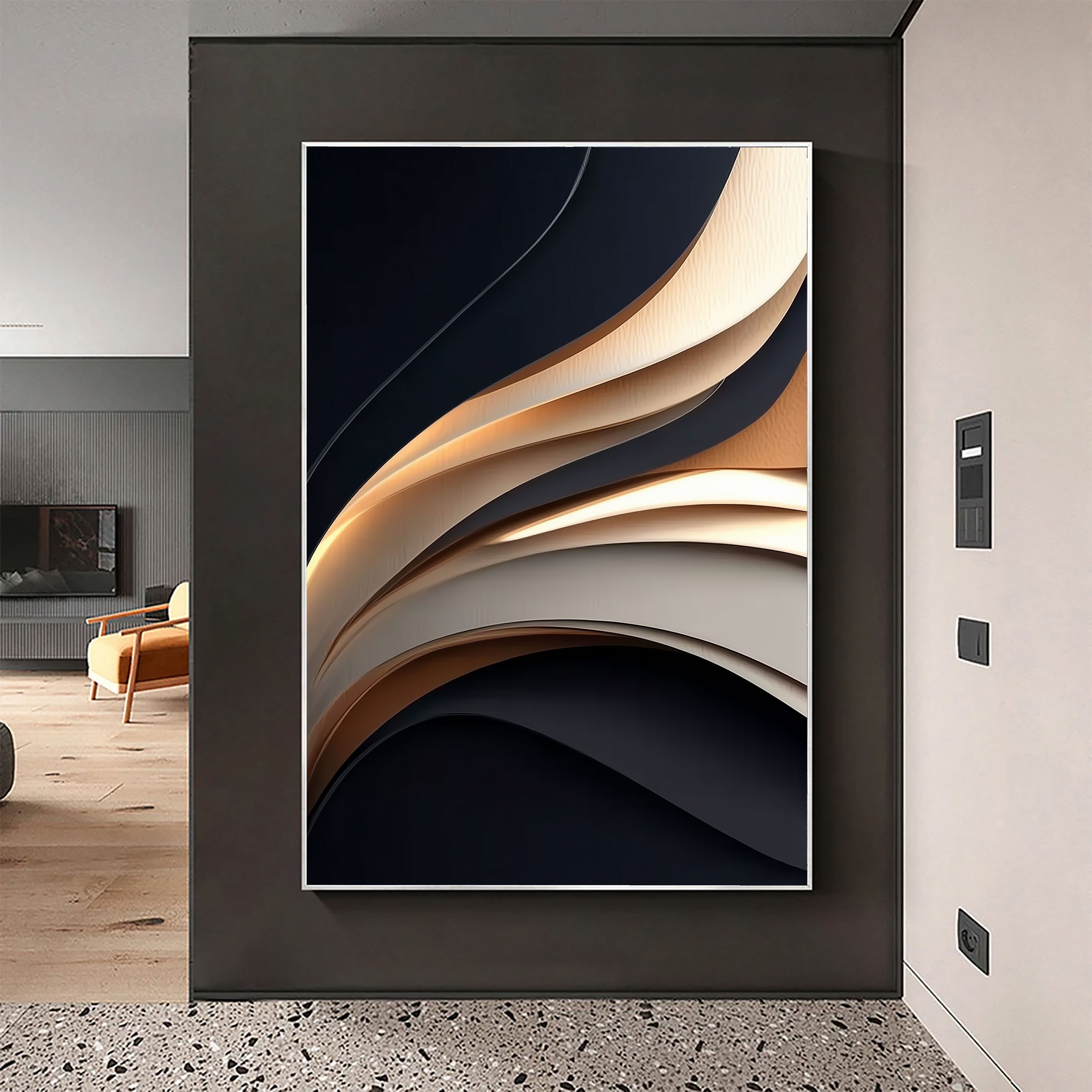 Textured Wave Motion | Gold Black