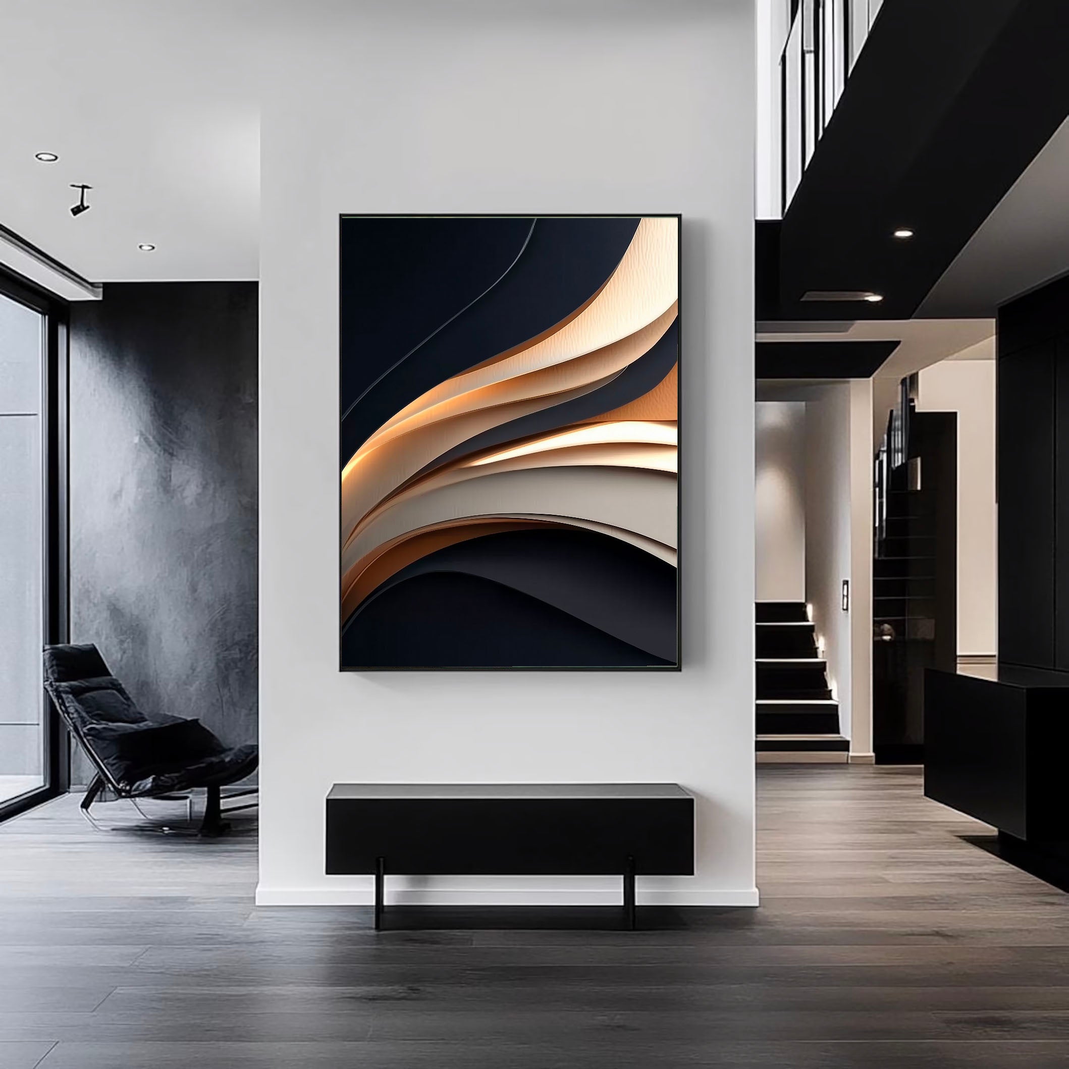 Textured Wave Motion | Gold Black