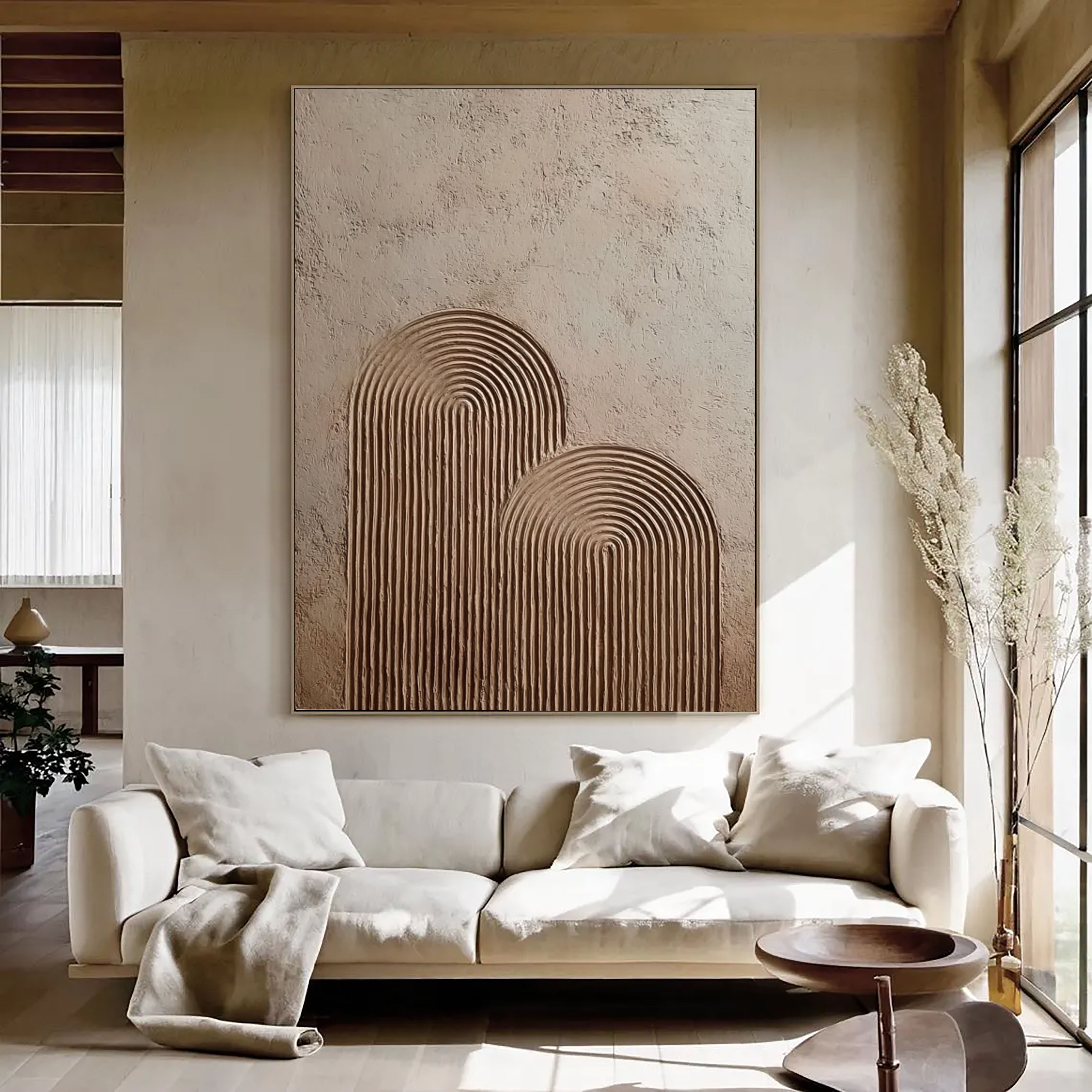 Strukturiertes Geometrisches Relief | Sandweiß
