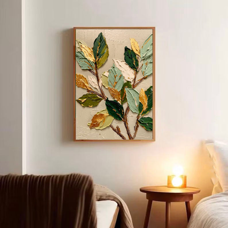 Textured Gilded Foliage | Green Gold