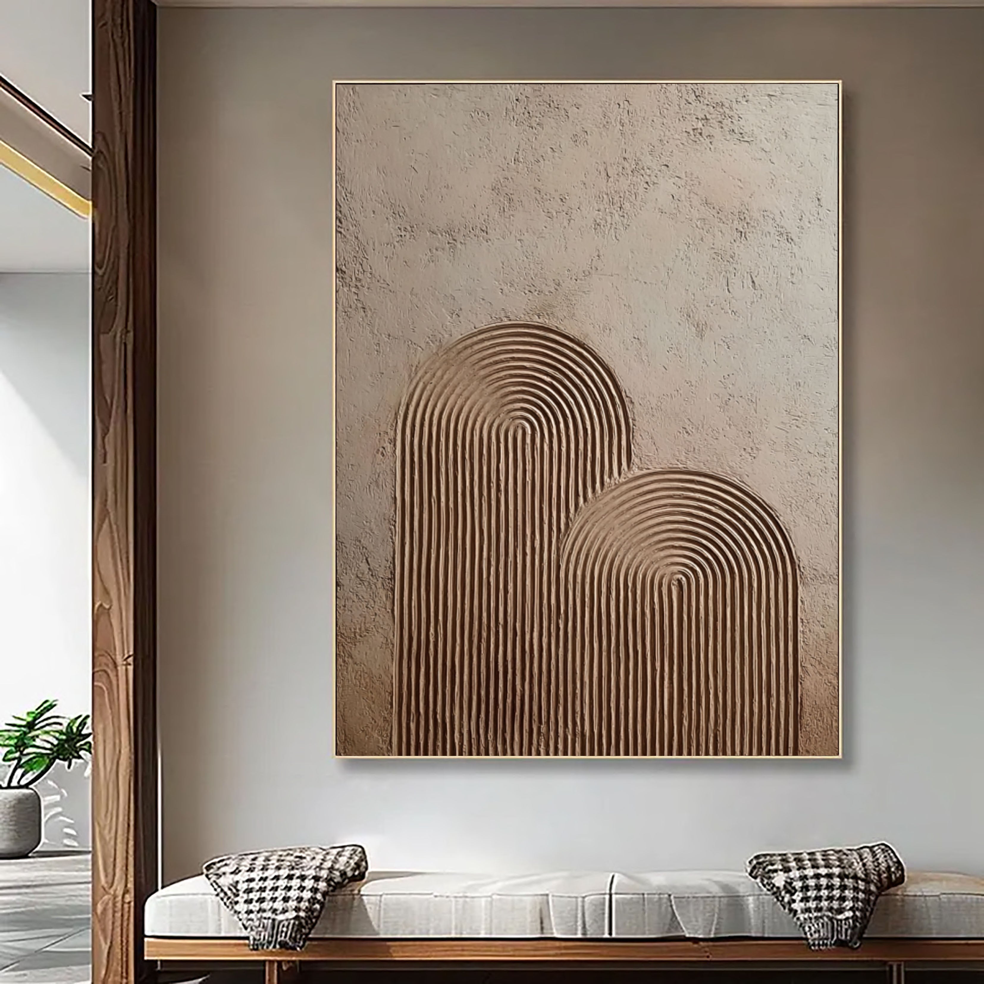 Strukturiertes Geometrisches Relief | Sandweiß