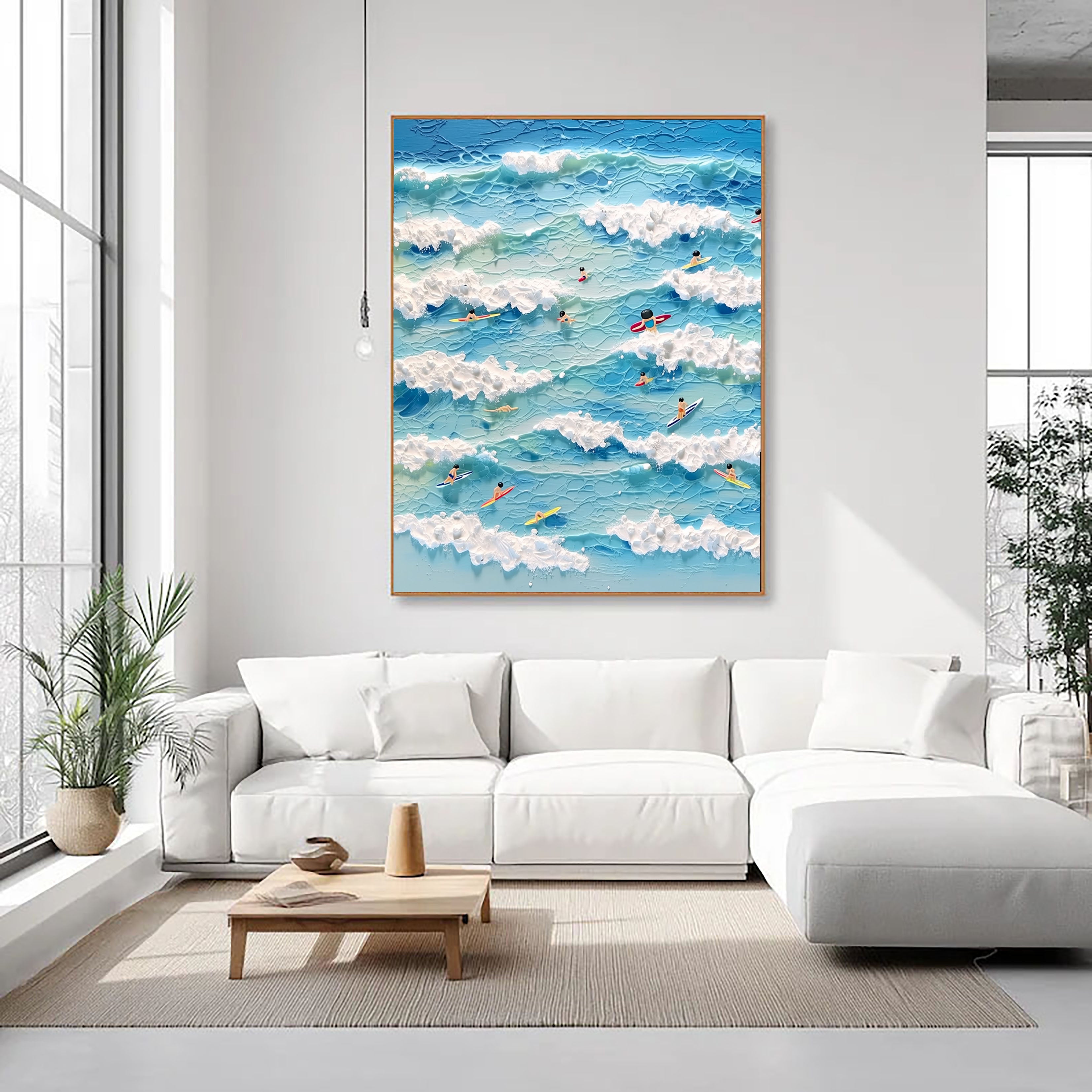 Textured Playful Waves | Blue White