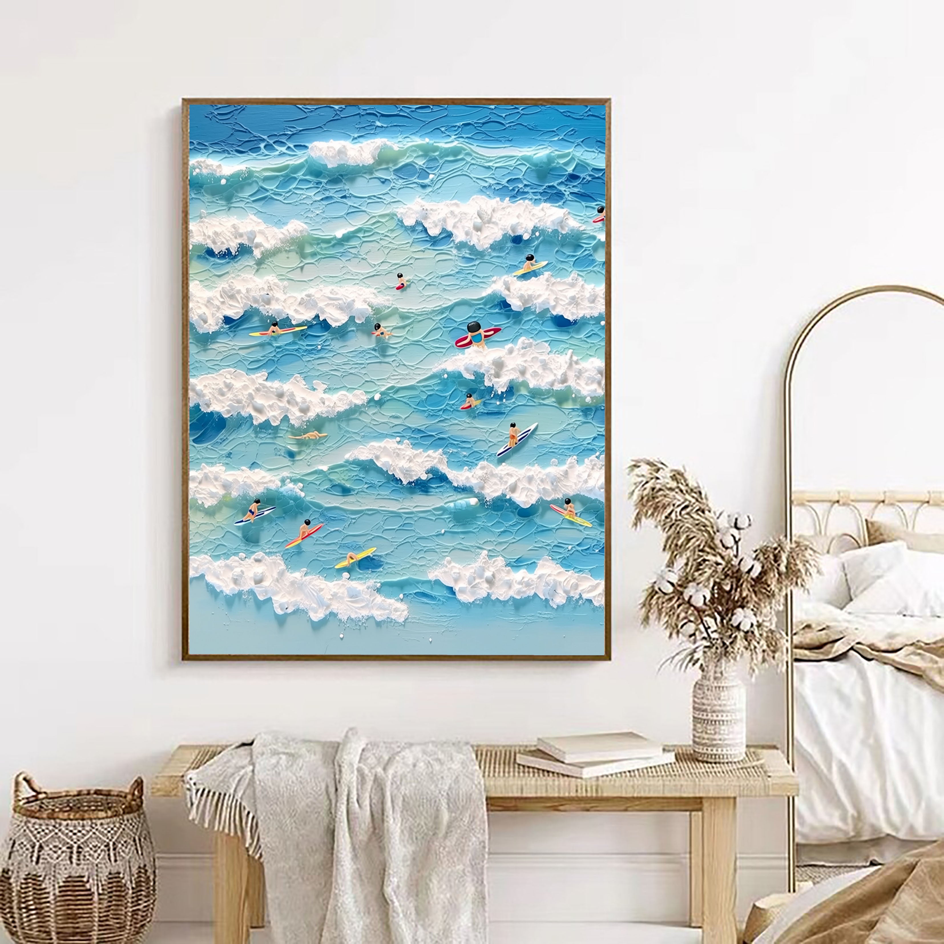 Textured Playful Waves | Blue White