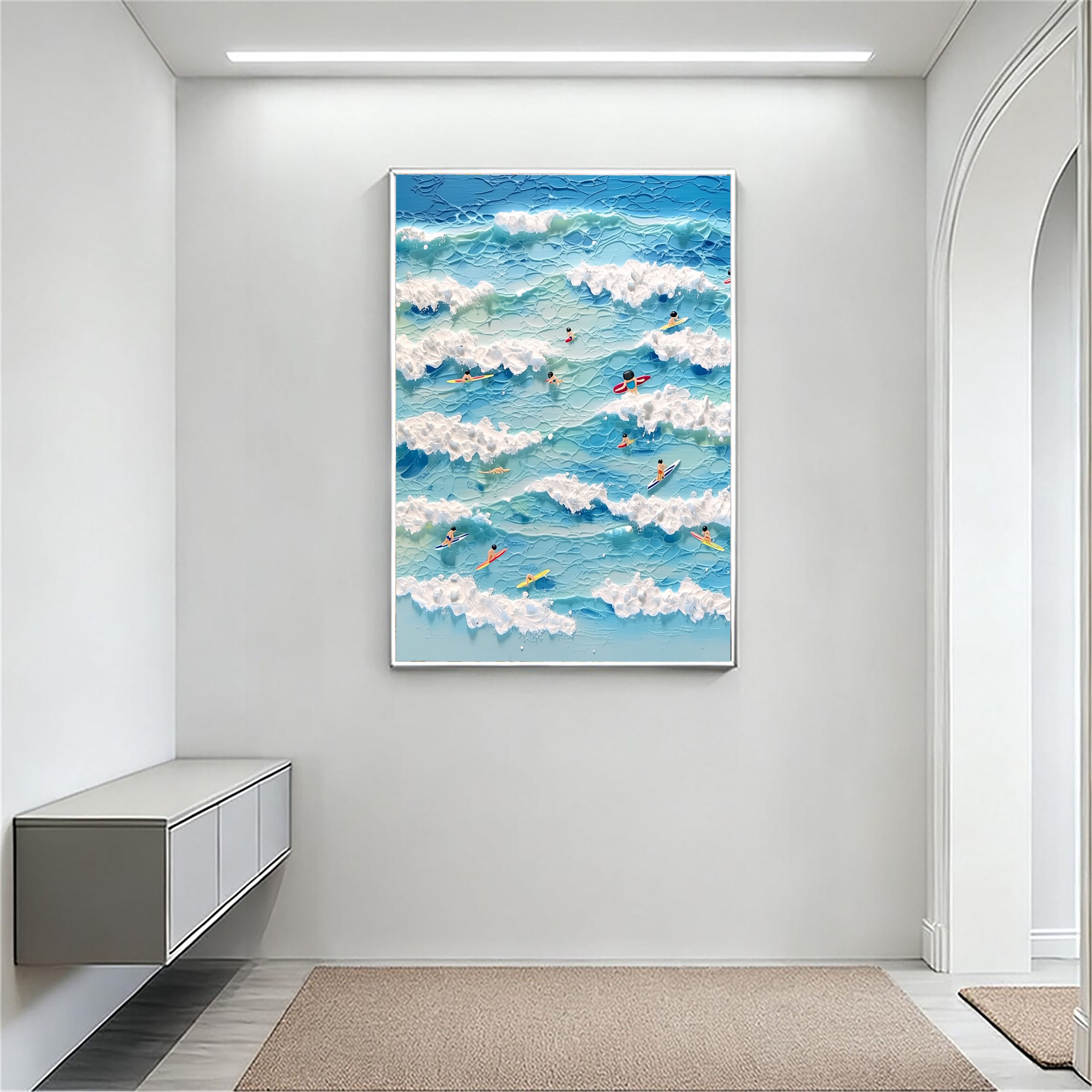 Textured Playful Waves | Blue White