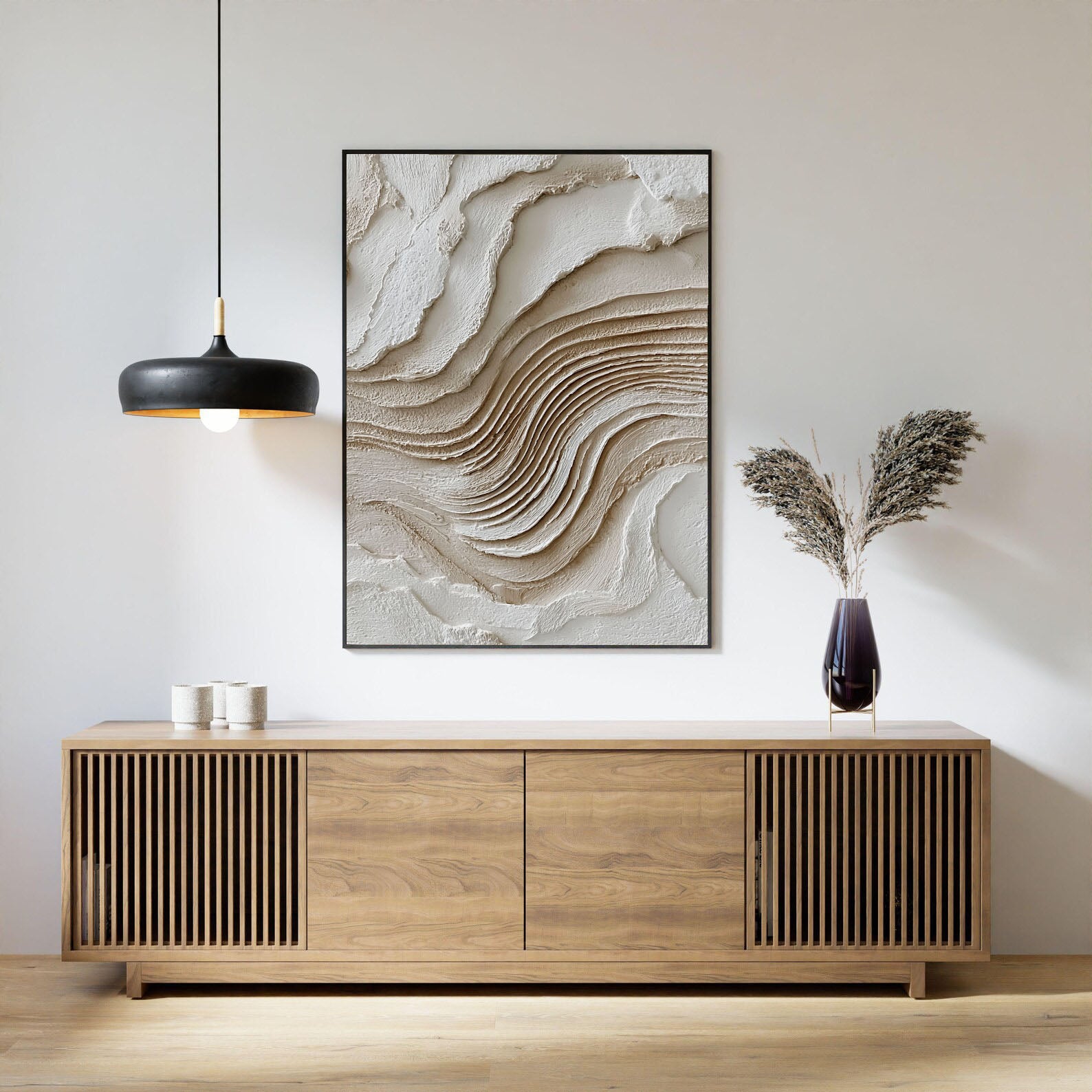 Textured Layered Waves | Neutral Cream