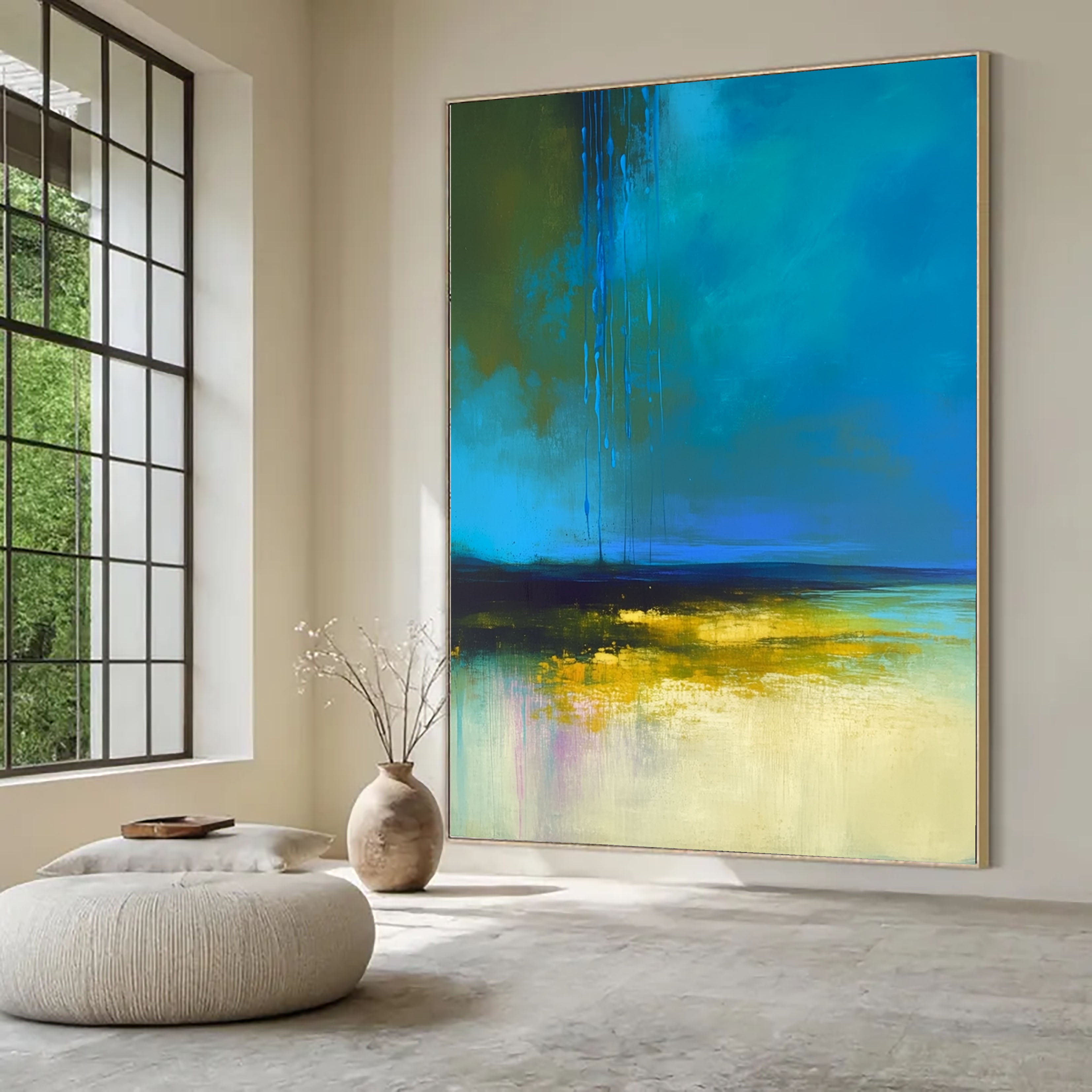 Textured Blue Abyss | Gold Cream