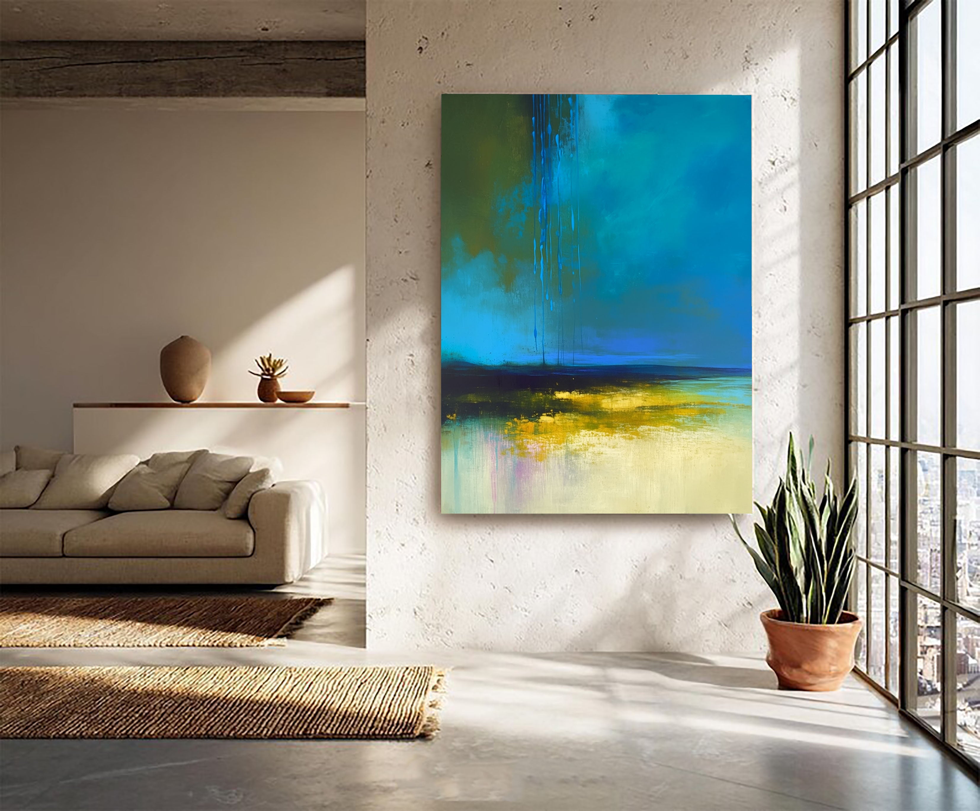 Textured Blue Abyss | Gold Cream