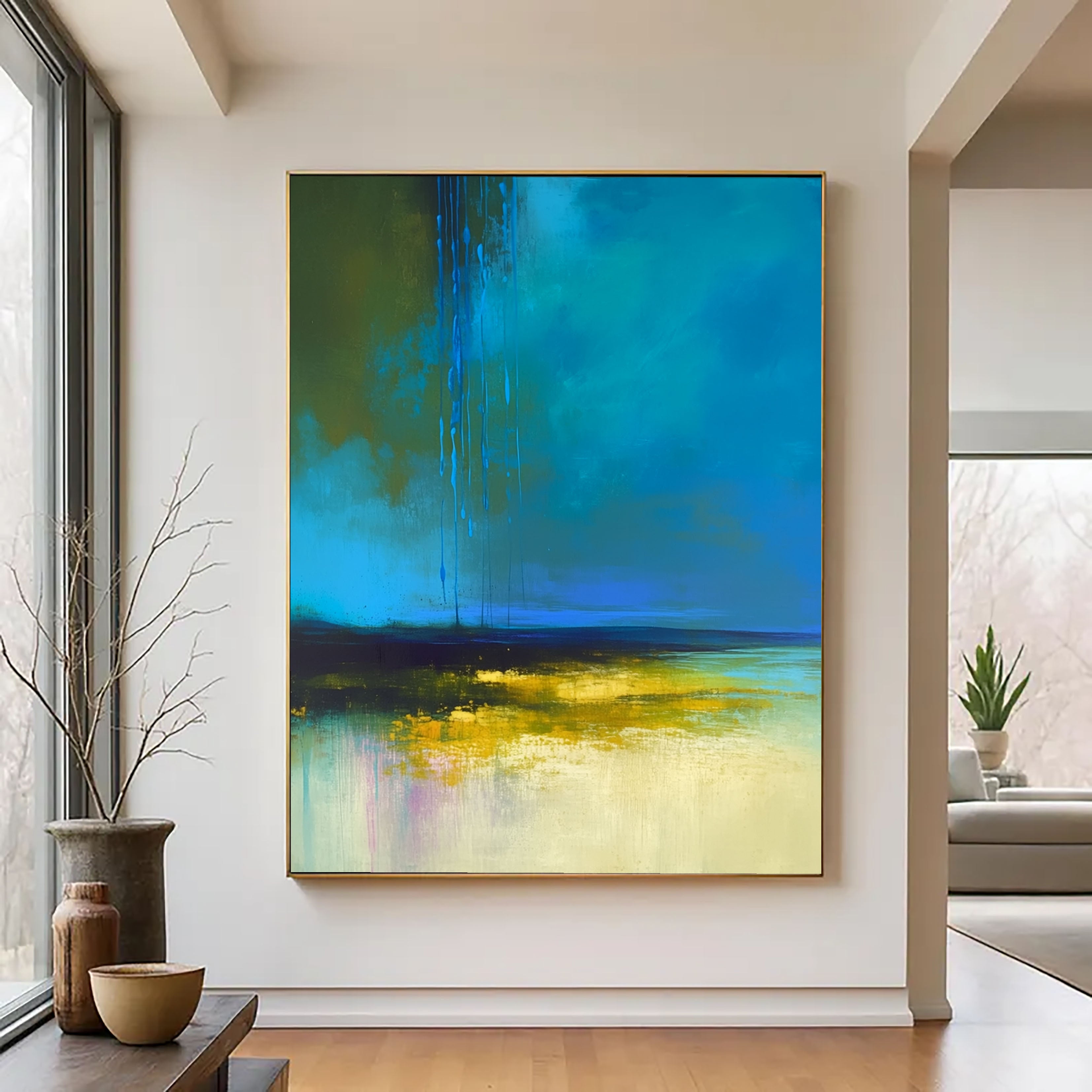 Textured Blue Abyss | Gold Cream