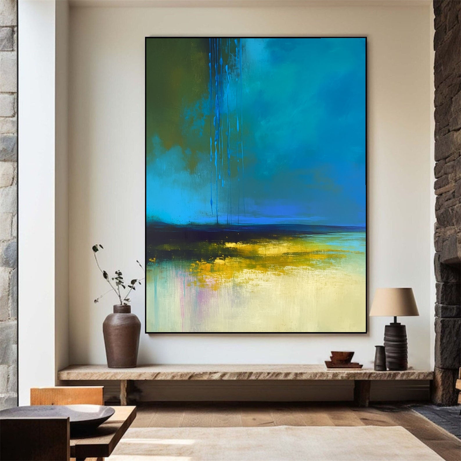 Textured Blue Abyss | Gold Cream