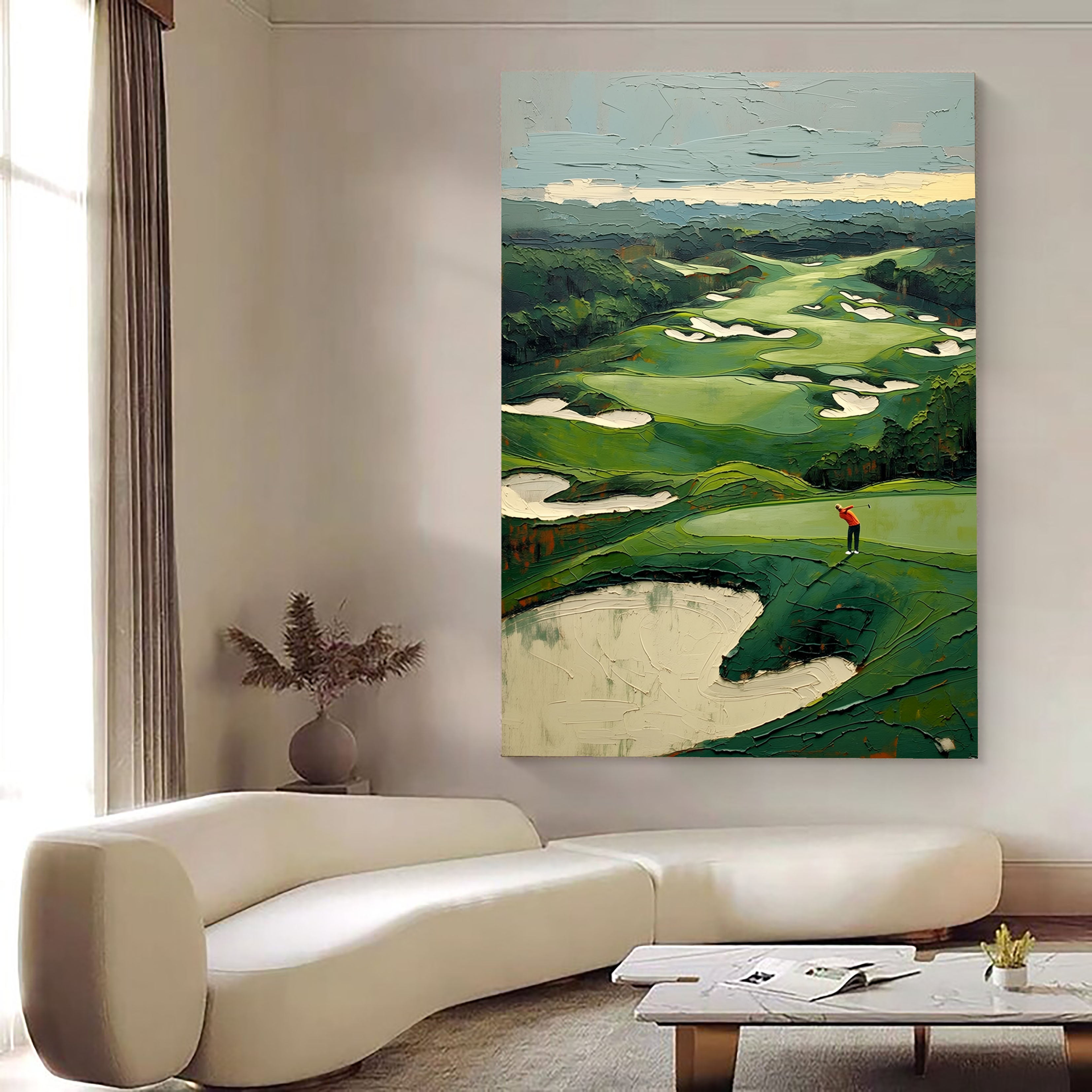 Textured Golf Course | Green Beige