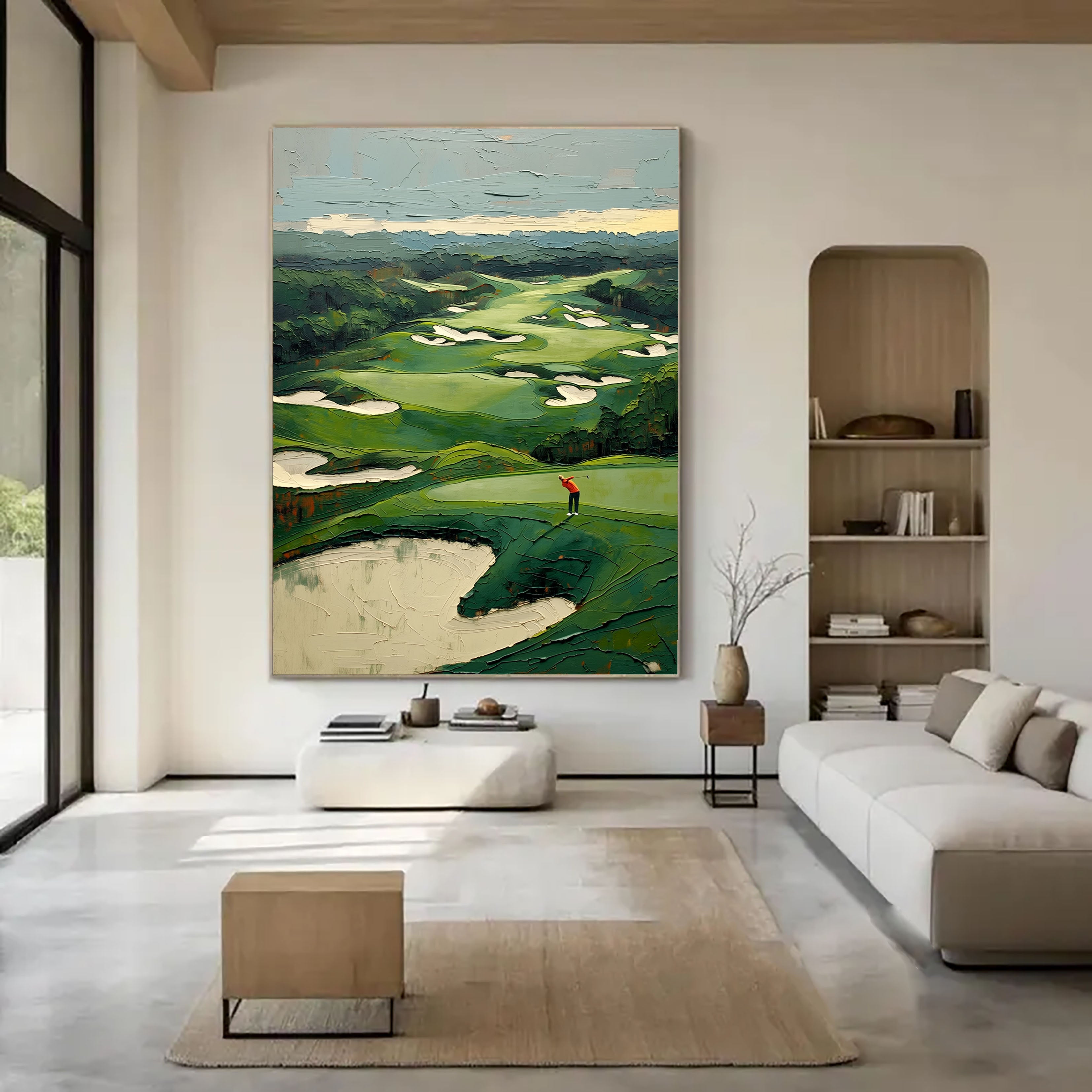 Textured Golf Course | Green Beige