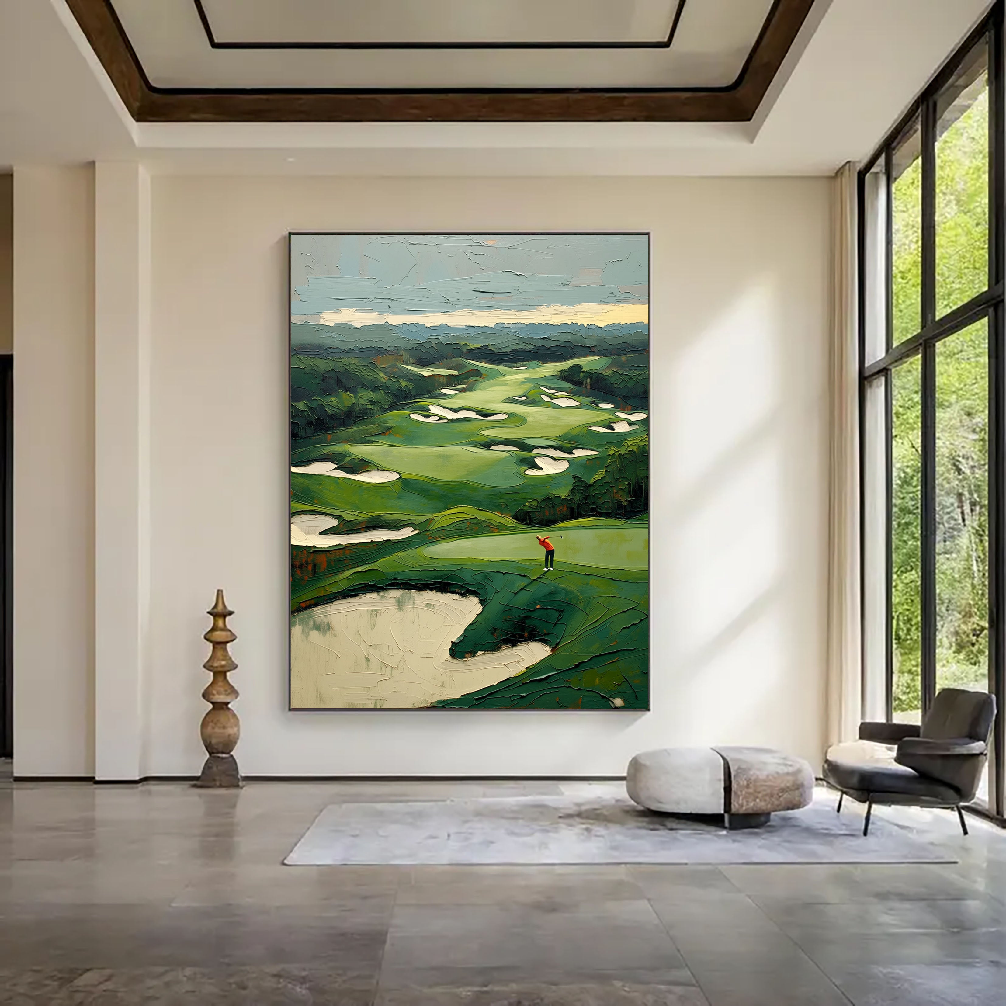 Textured Golf Course | Green Beige