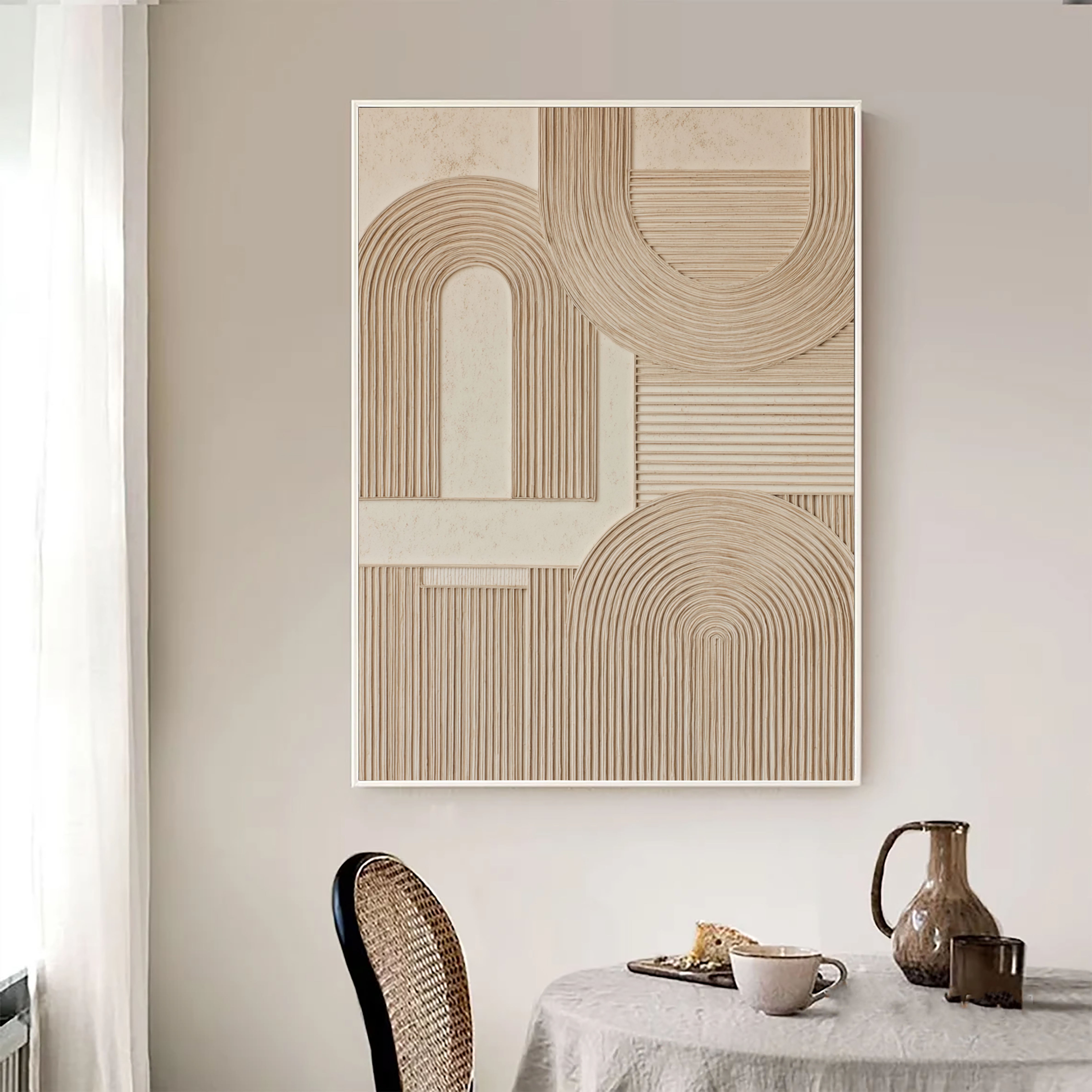 Textured Geometric Arches | Warm Beige