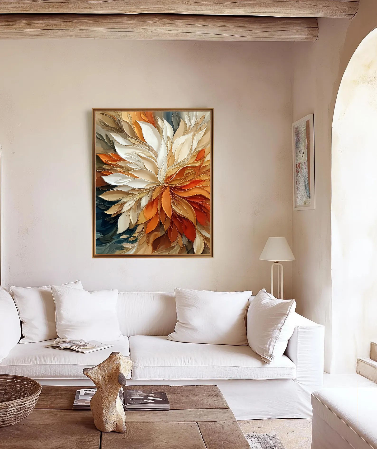 Textured Floral Burst | Warm Amber