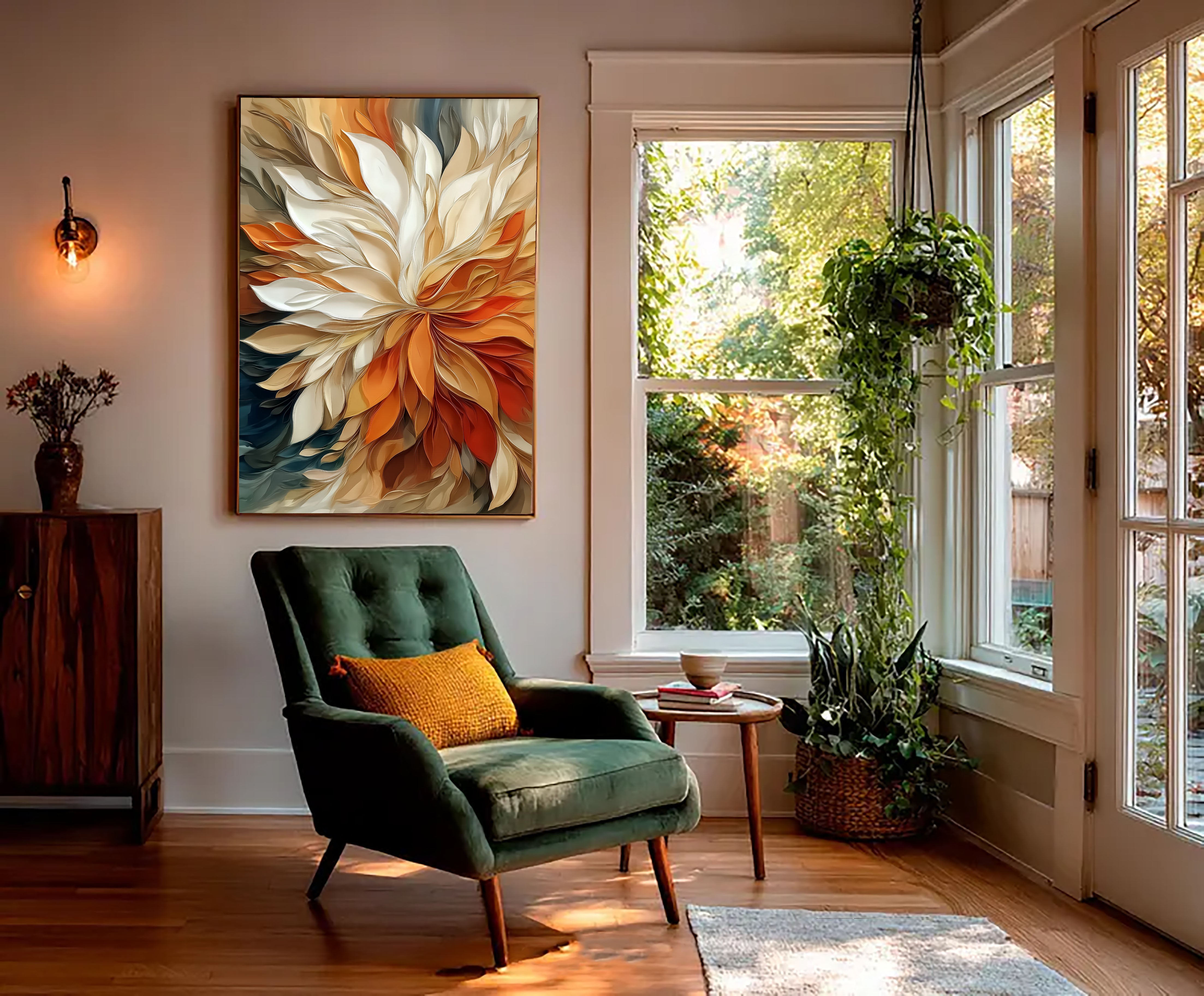 Textured Floral Burst | Warm Amber