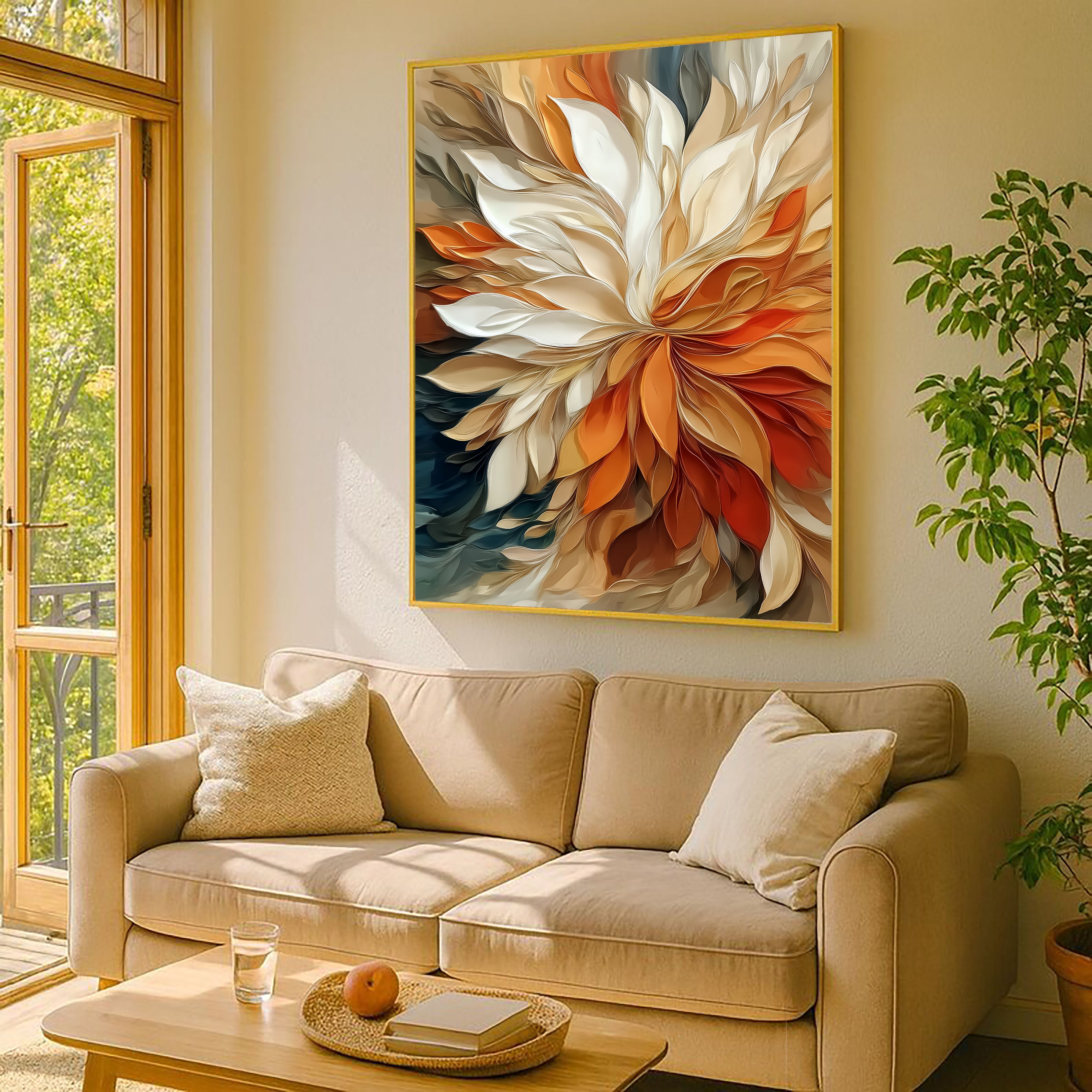 Textured Floral Burst | Warm Amber