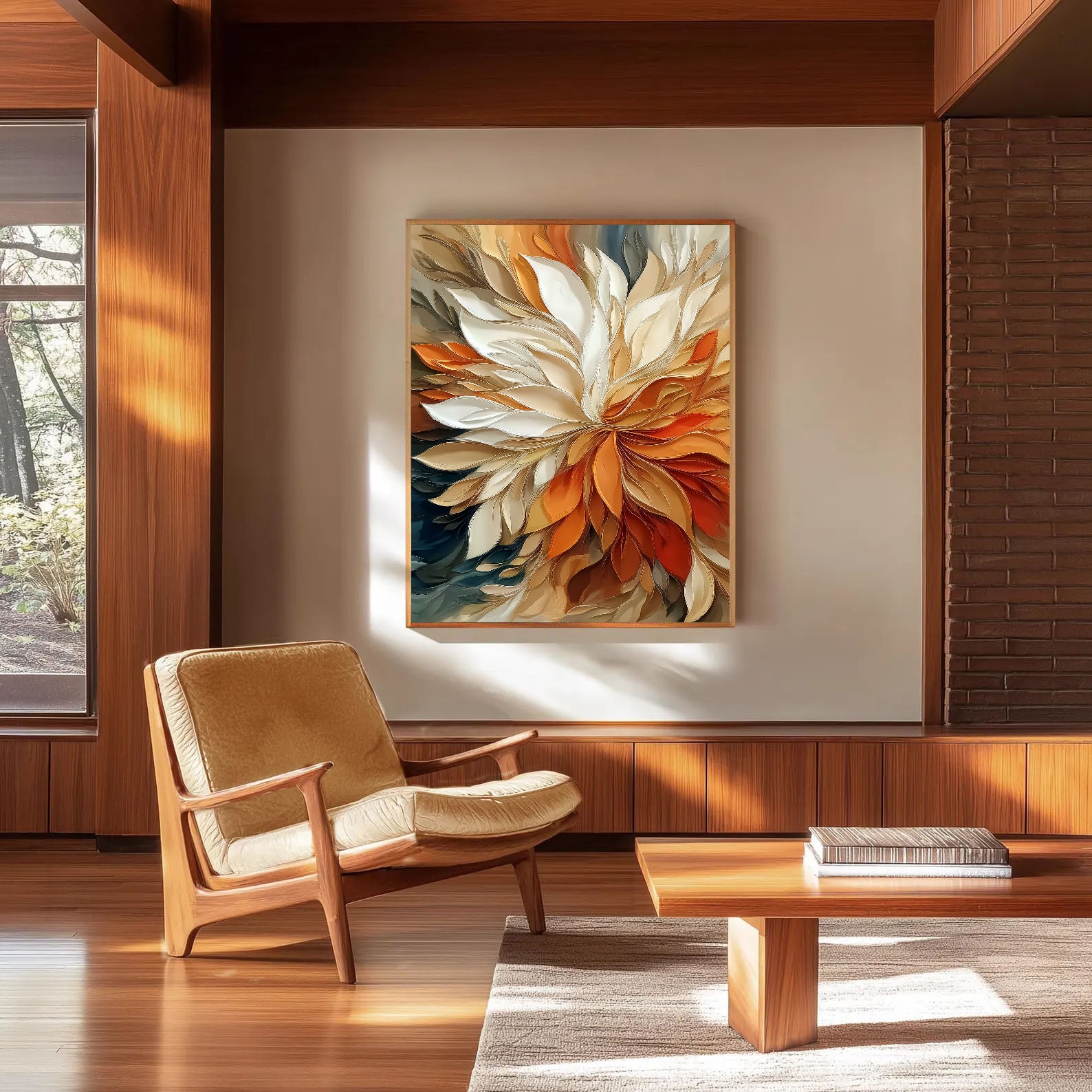 Textured Floral Burst | Warm Amber