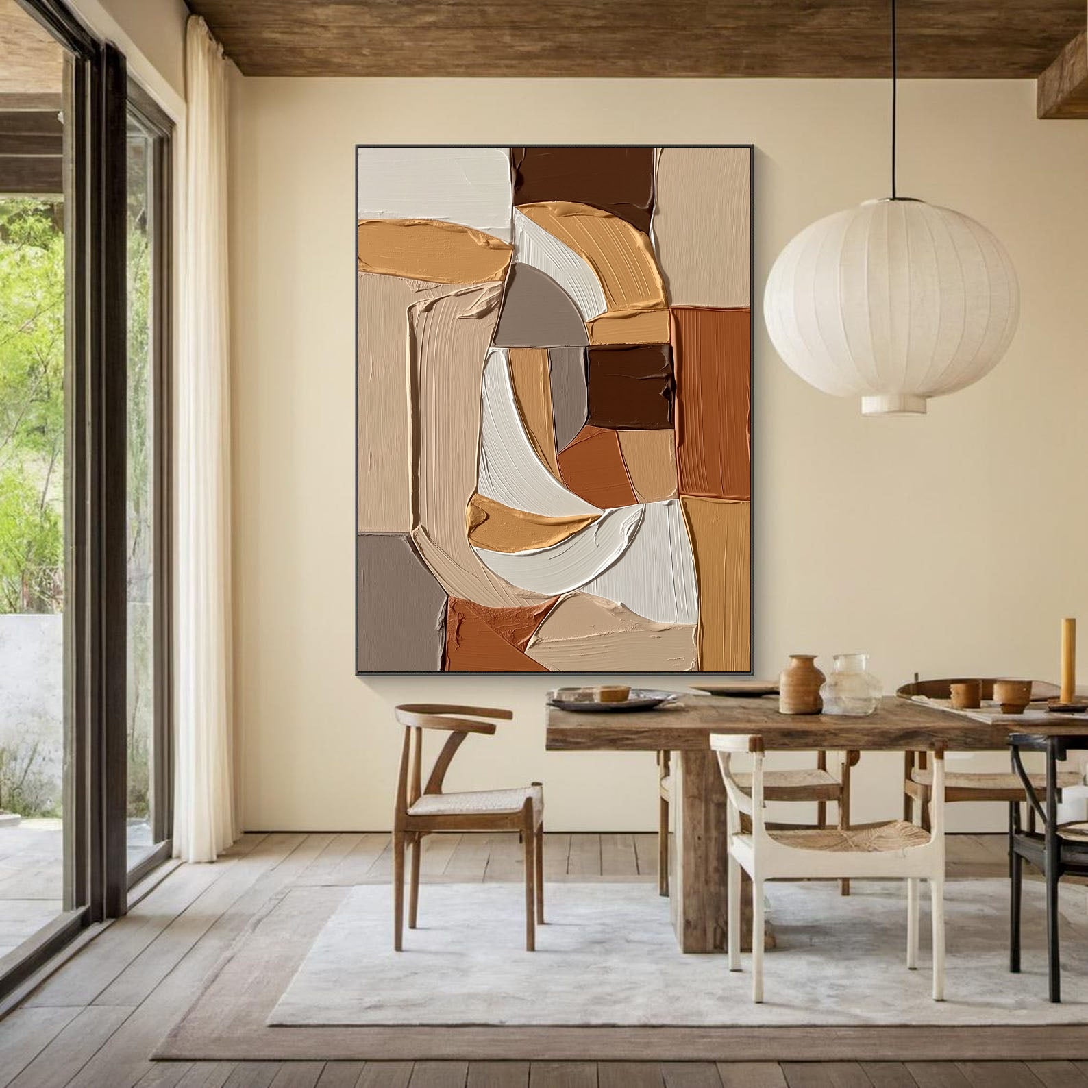 Texturierte geometrische Formen | Beige-Braun