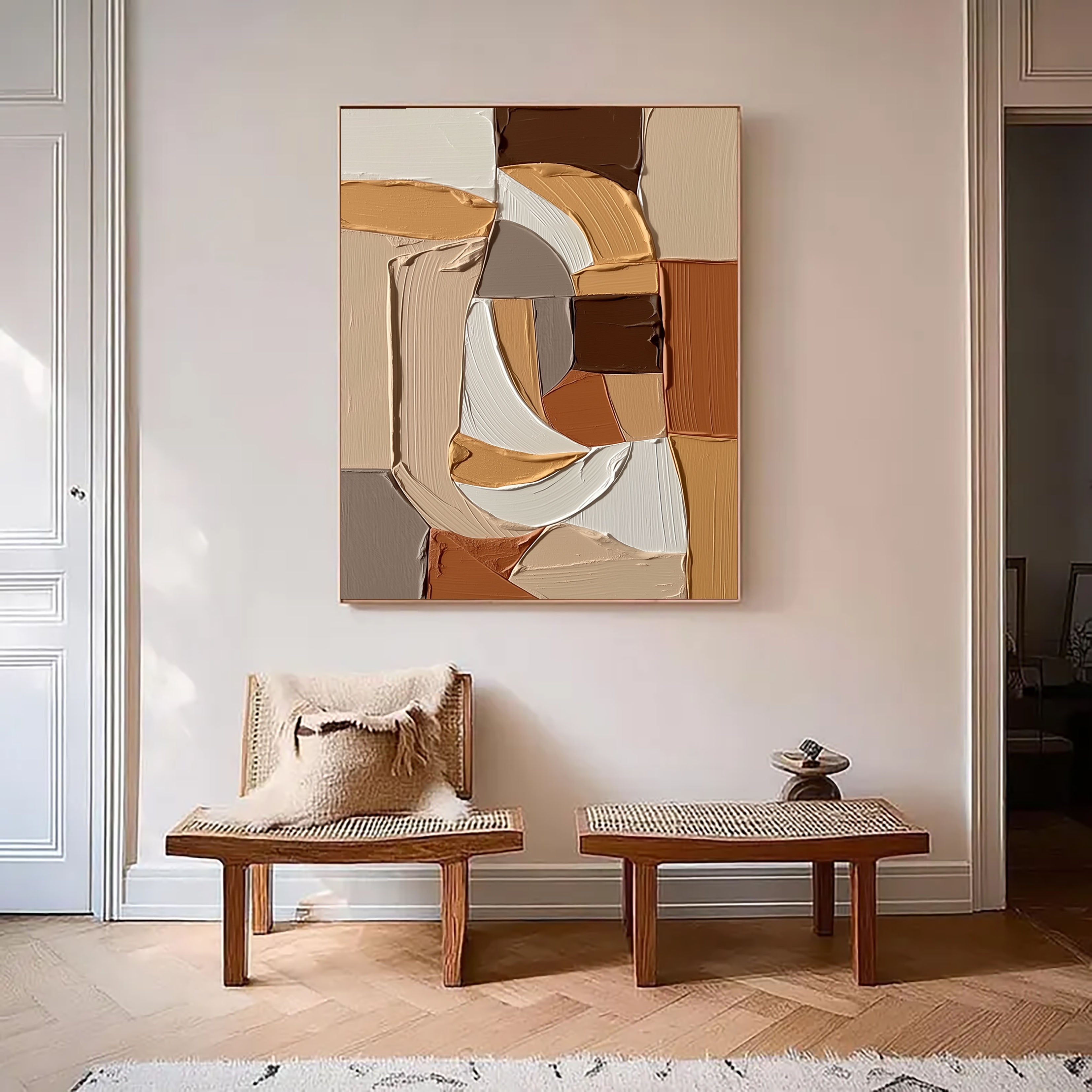 Texturierte geometrische Formen | Beige-Braun