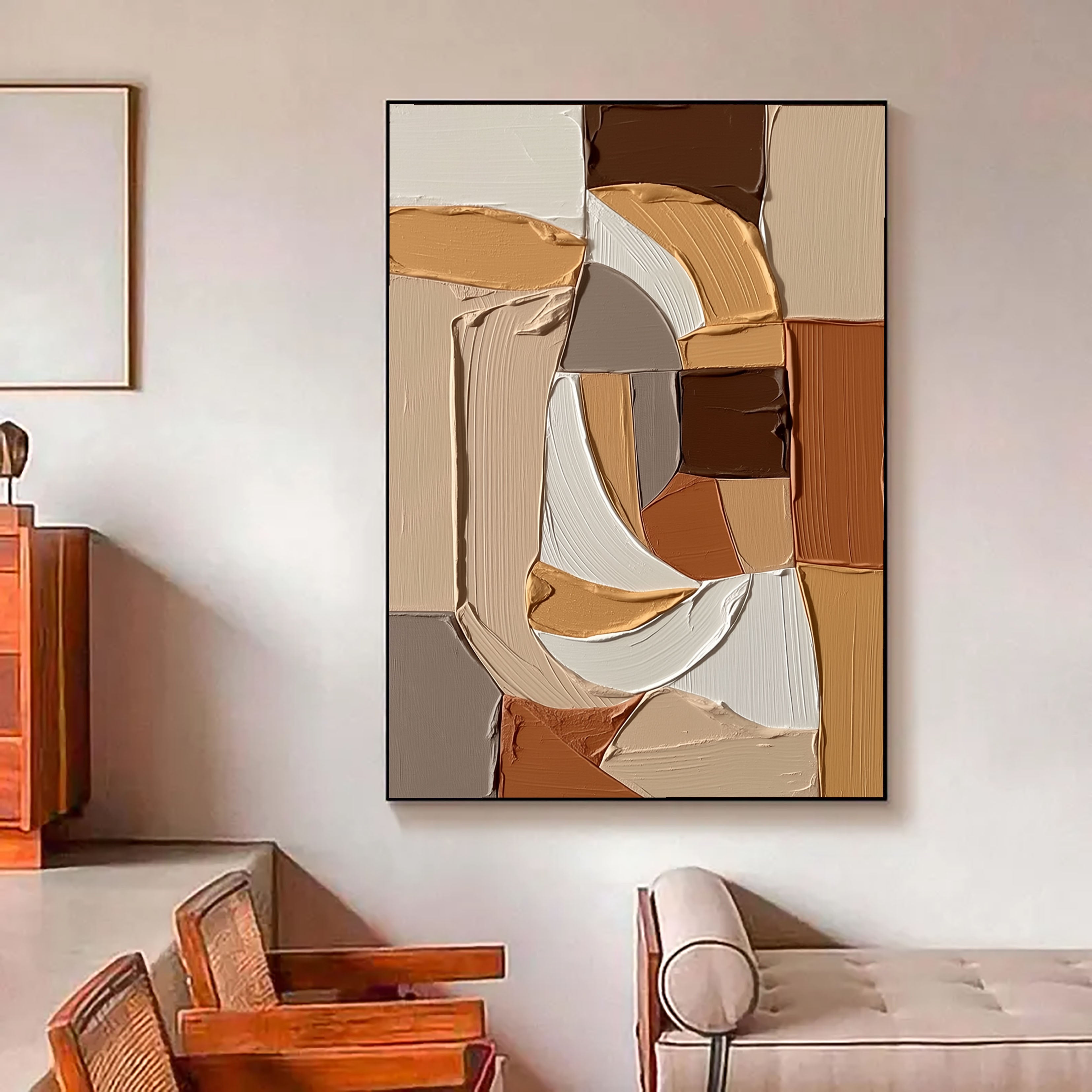 Texturierte geometrische Formen | Beige-Braun