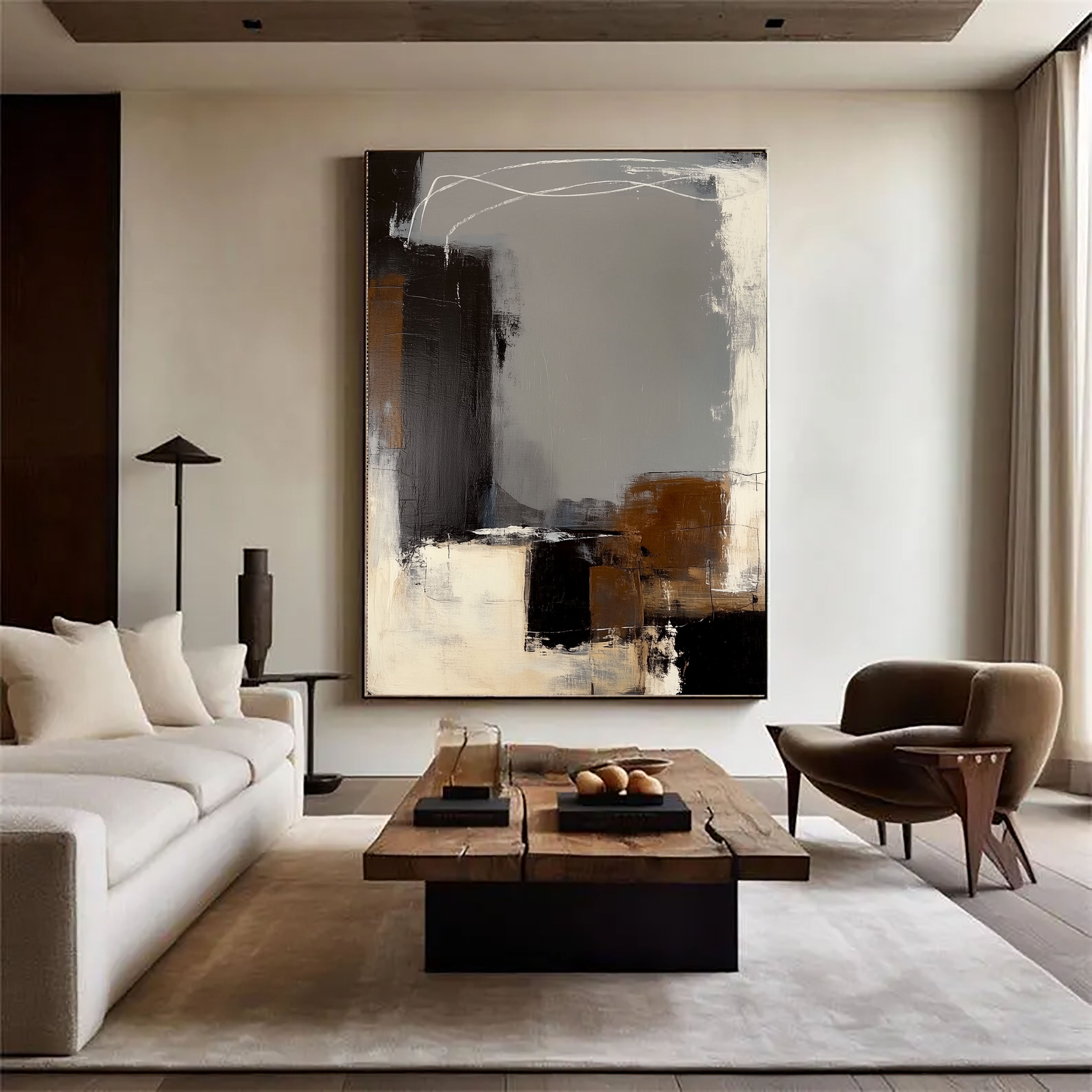 Textured Blocked Horizons | Grey Brown