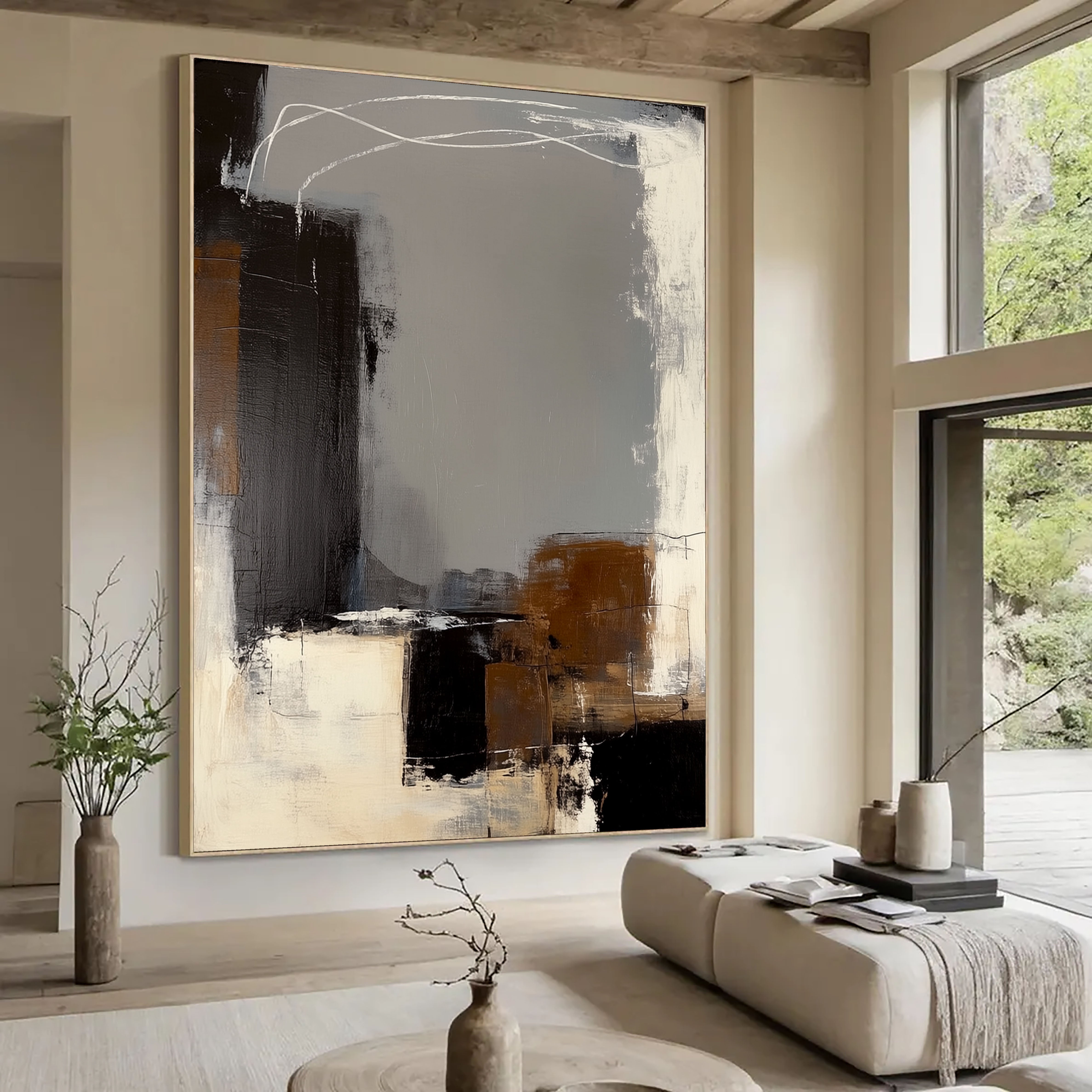 Textured Blocked Horizons | Grey Brown