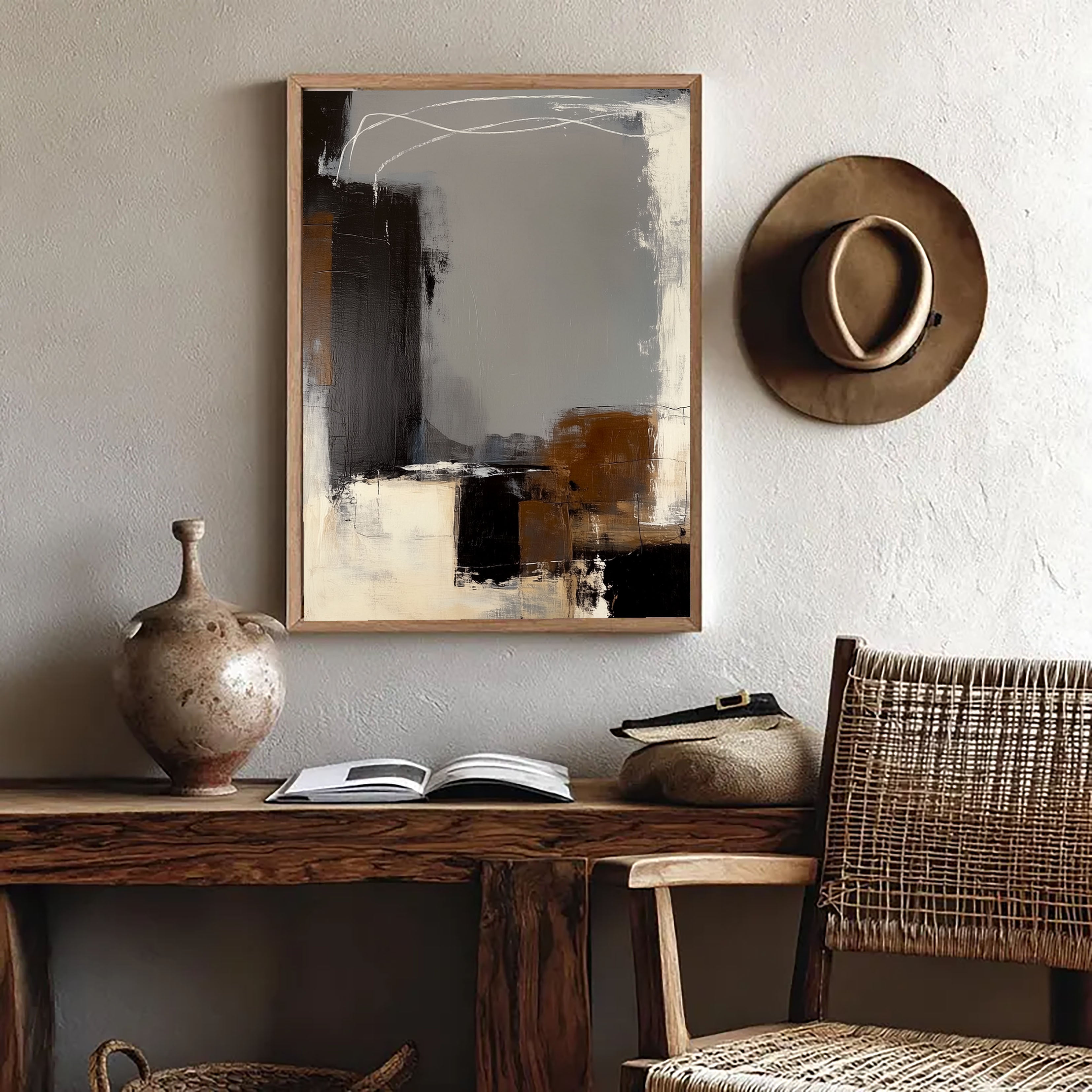 Textured Blocked Horizons | Grey Brown