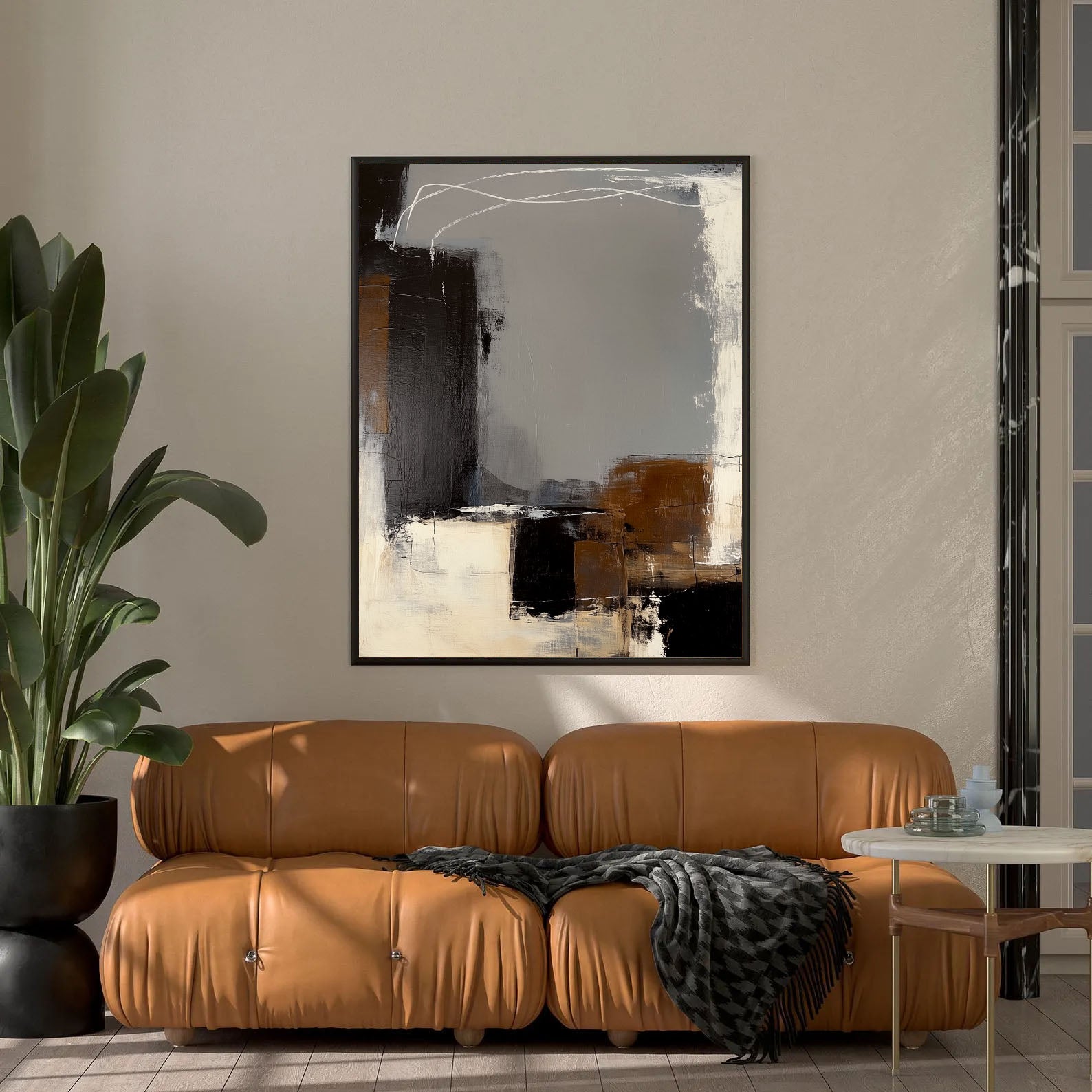 Textured Blocked Horizons | Grey Brown